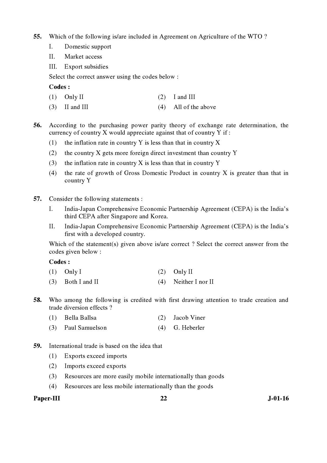 UGC NET Economics Question Paper III Set 2 July 2016 22