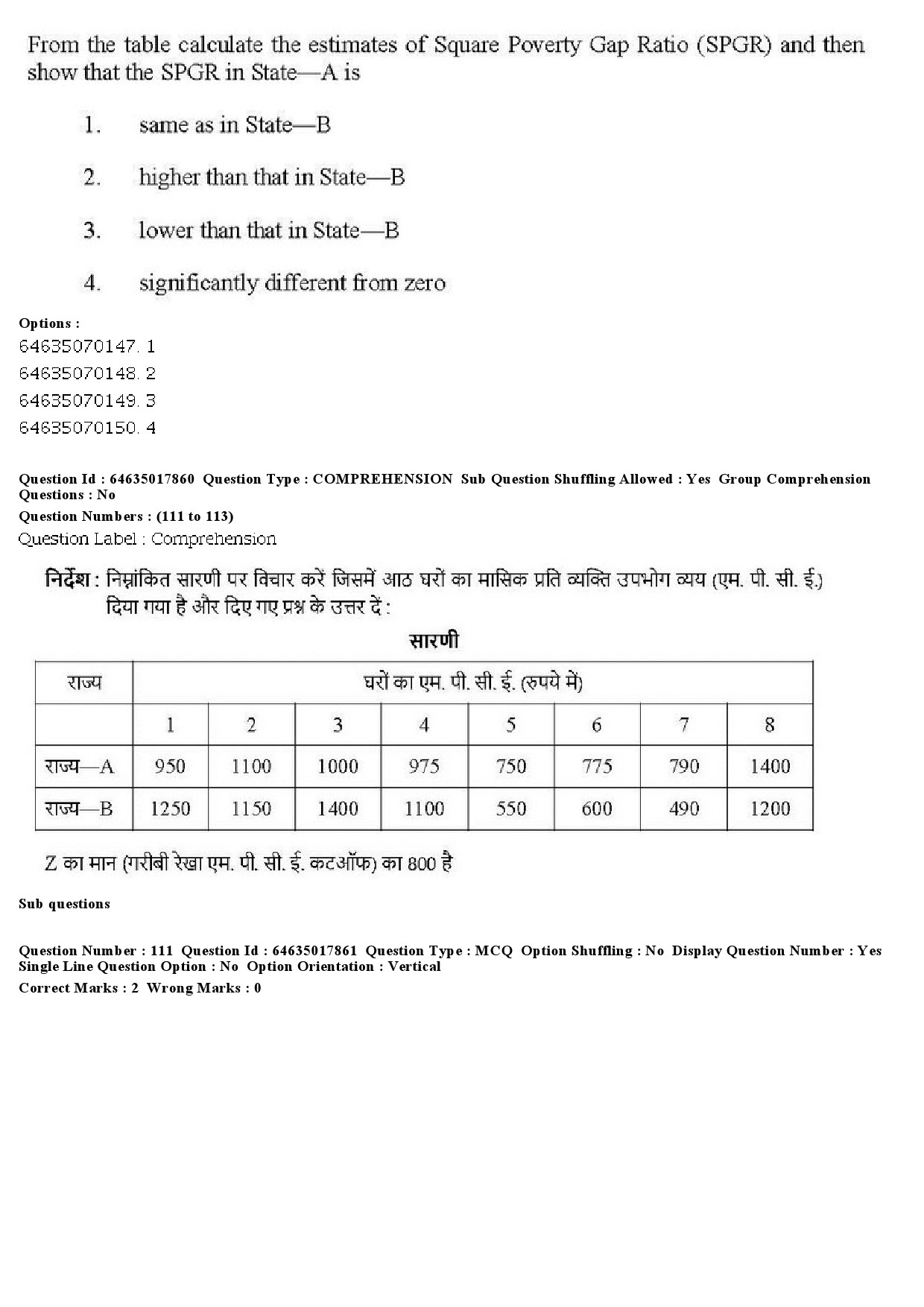 UGC NET Economics Question Paper June 2019 113