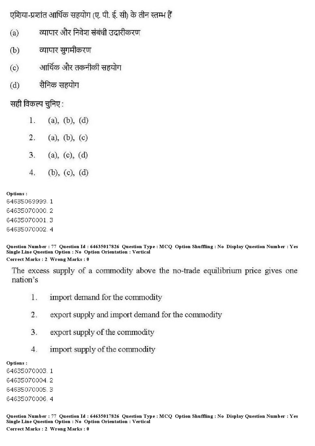 UGC NET Economics Question Paper June 2019 77