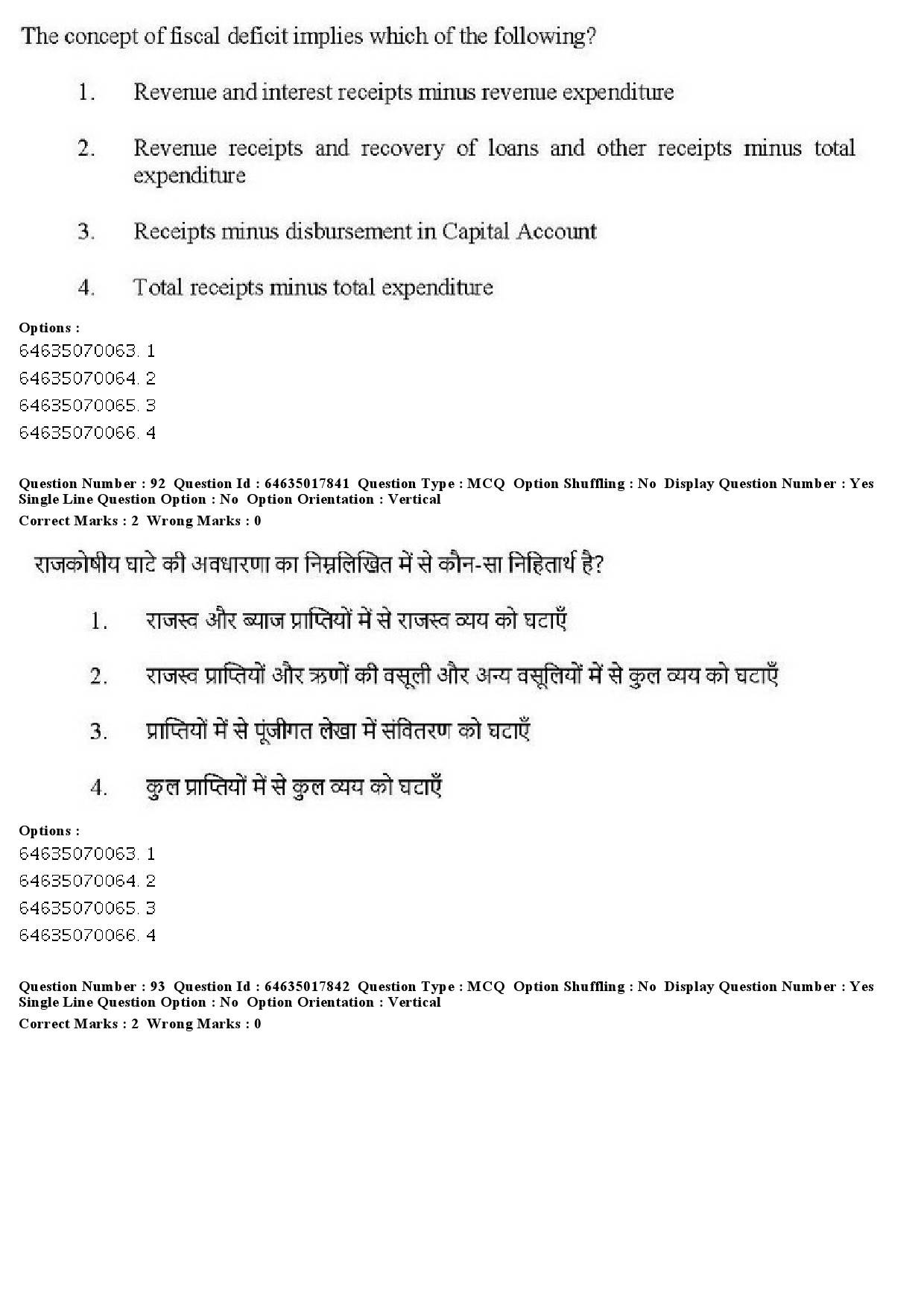 UGC NET Economics Question Paper June 2019 92