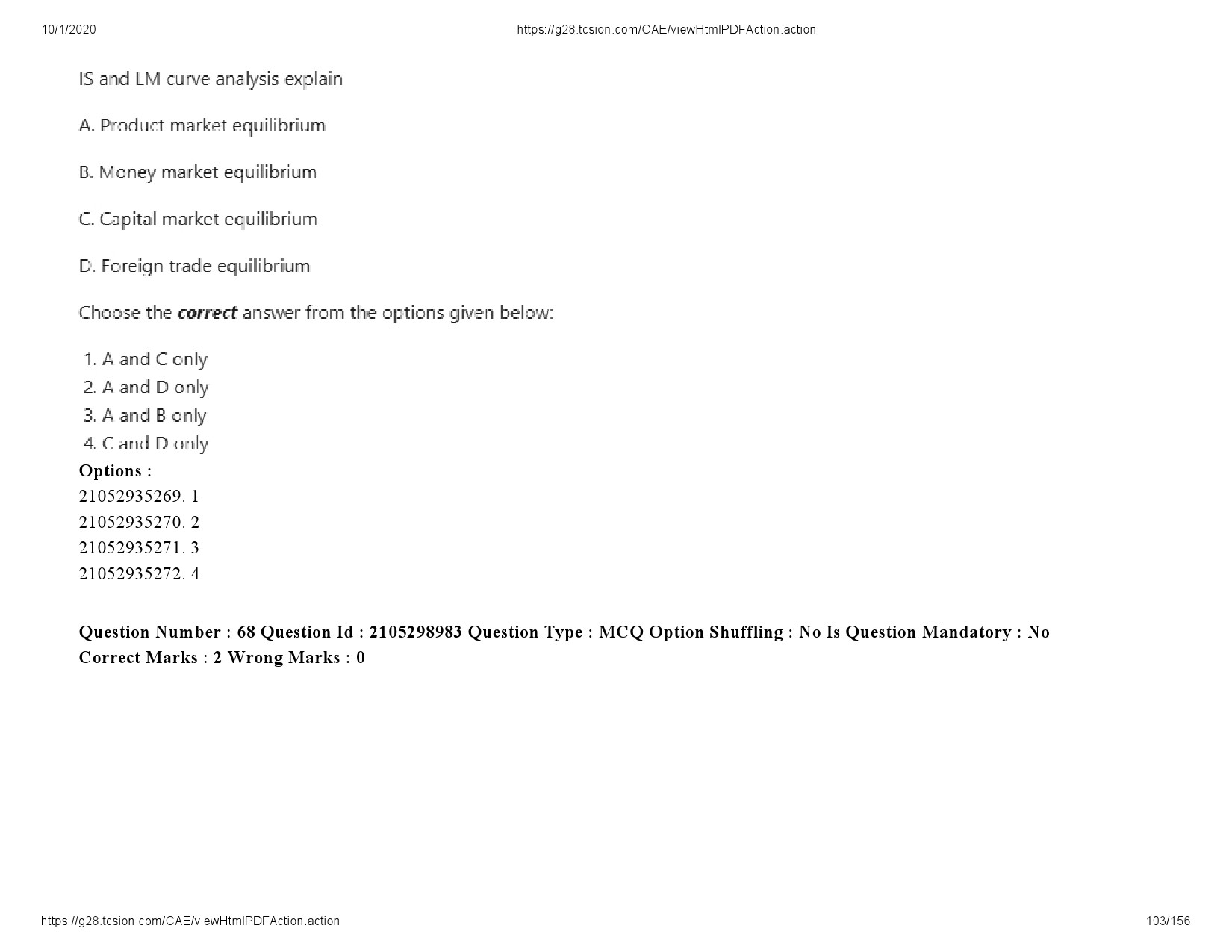 UGC NET Economics Question Paper September 2020 103