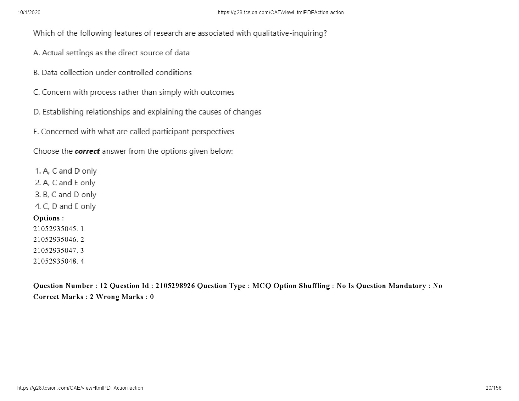 UGC NET Economics Question Paper September 2020 20