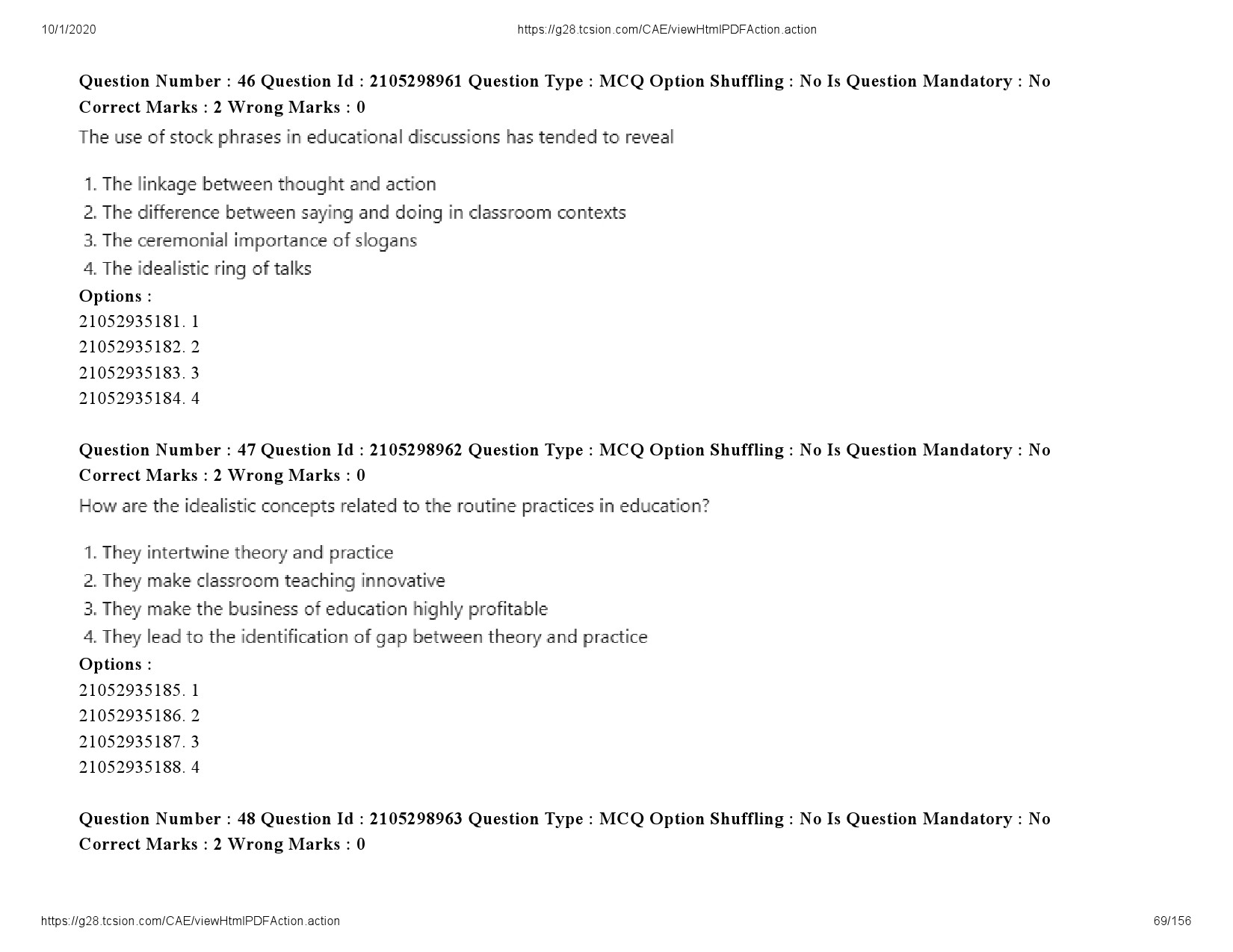 UGC NET Economics Question Paper September 2020 69