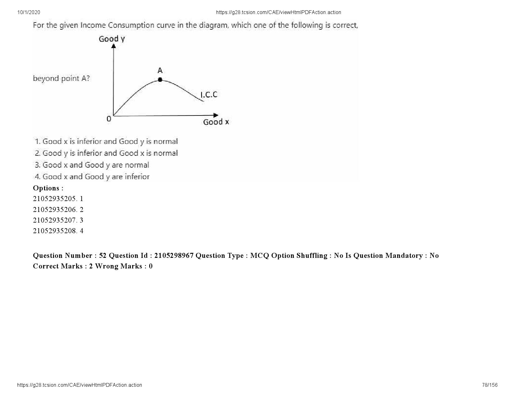 UGC NET Economics Question Paper September 2020 78