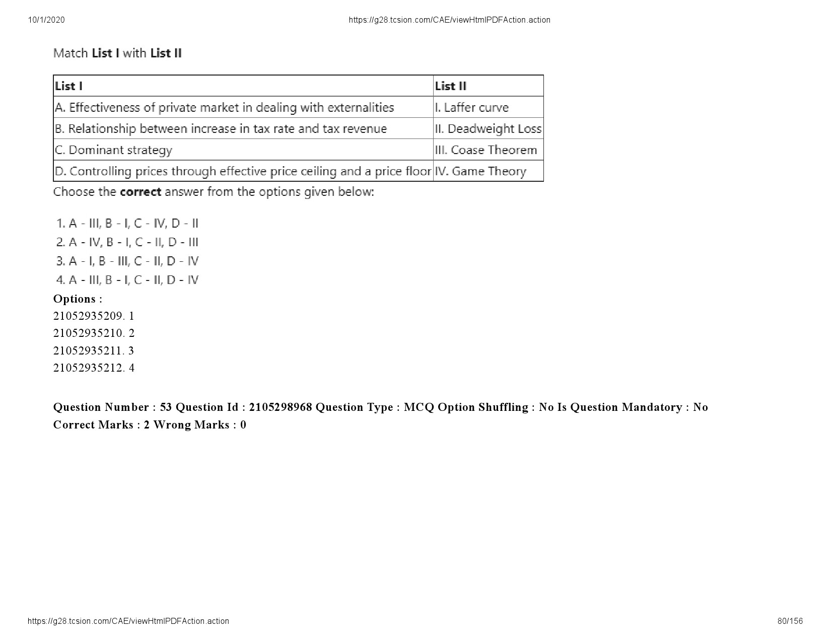 UGC NET Economics Question Paper September 2020 80