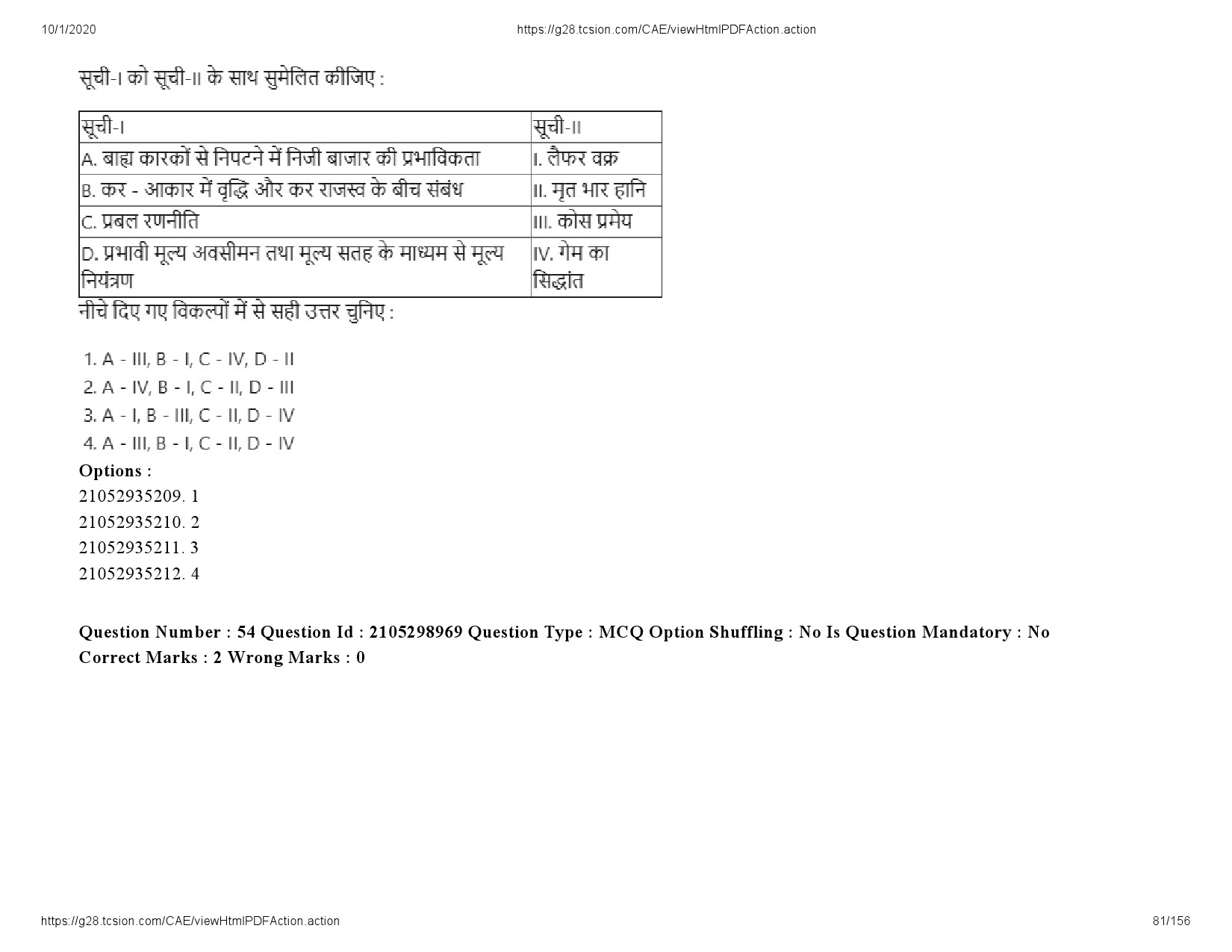 UGC NET Economics Question Paper September 2020 81