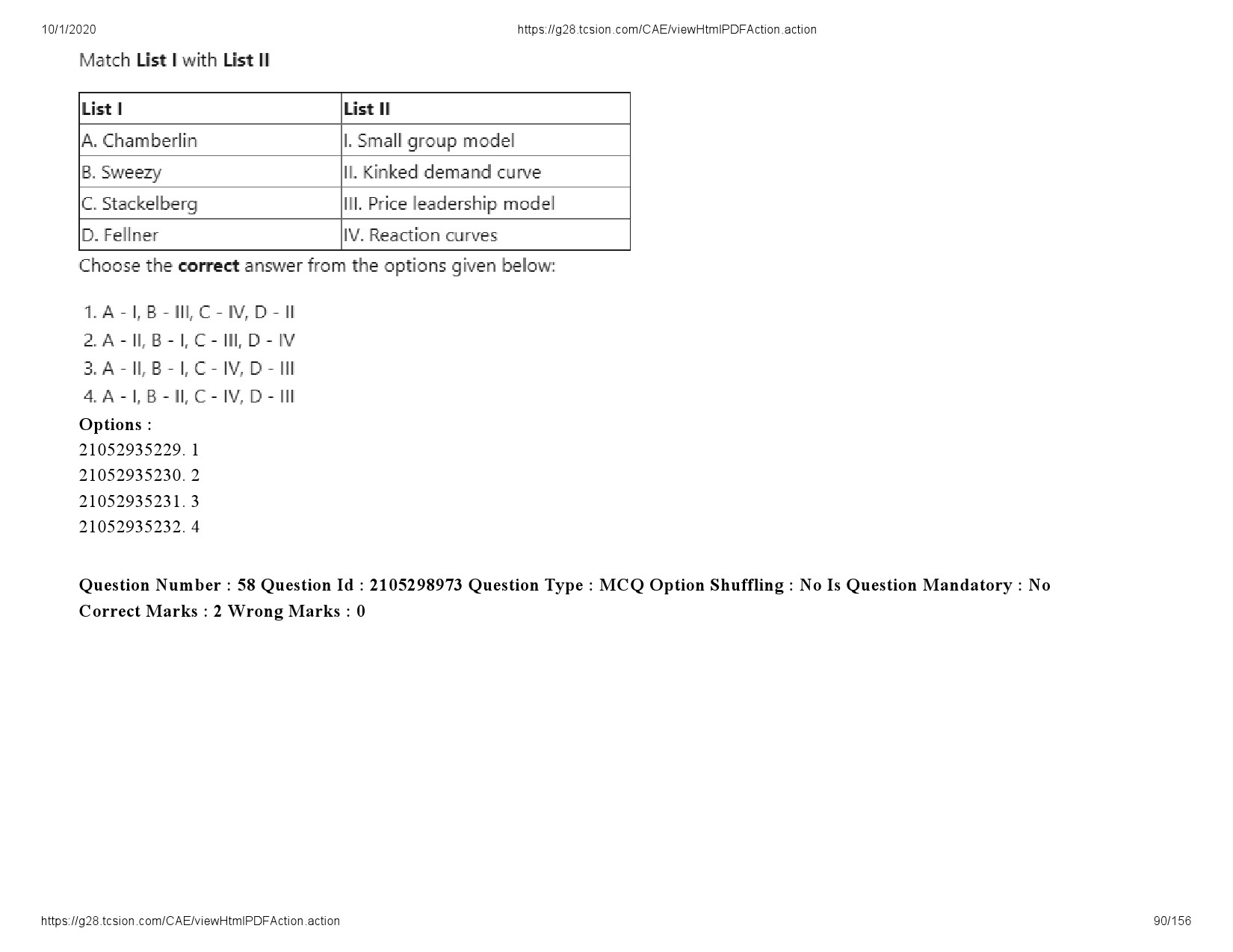 UGC NET Economics Question Paper September 2020 90