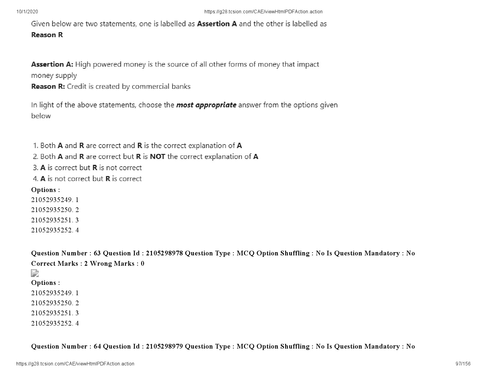 UGC NET Economics Question Paper September 2020 97