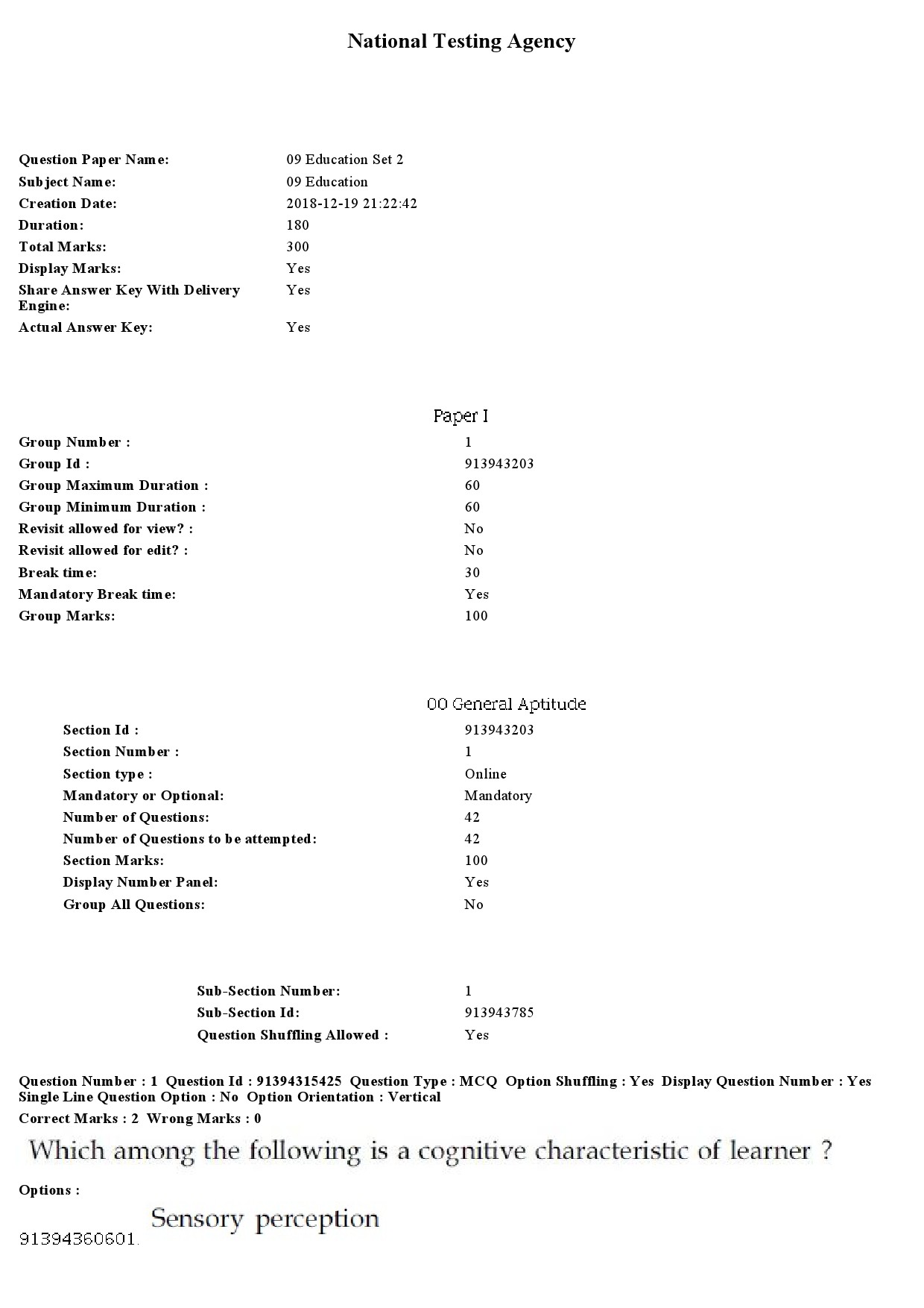 UGC NET Education Question Paper December 2018 1