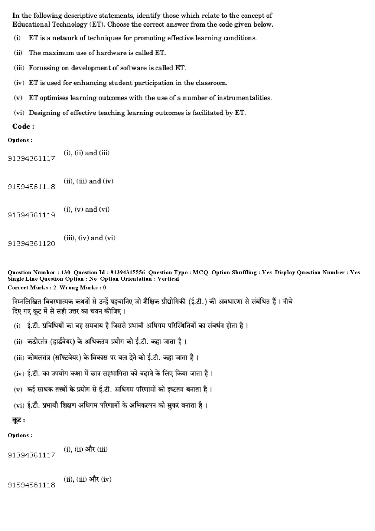 UGC NET Education Question Paper December 2018 113