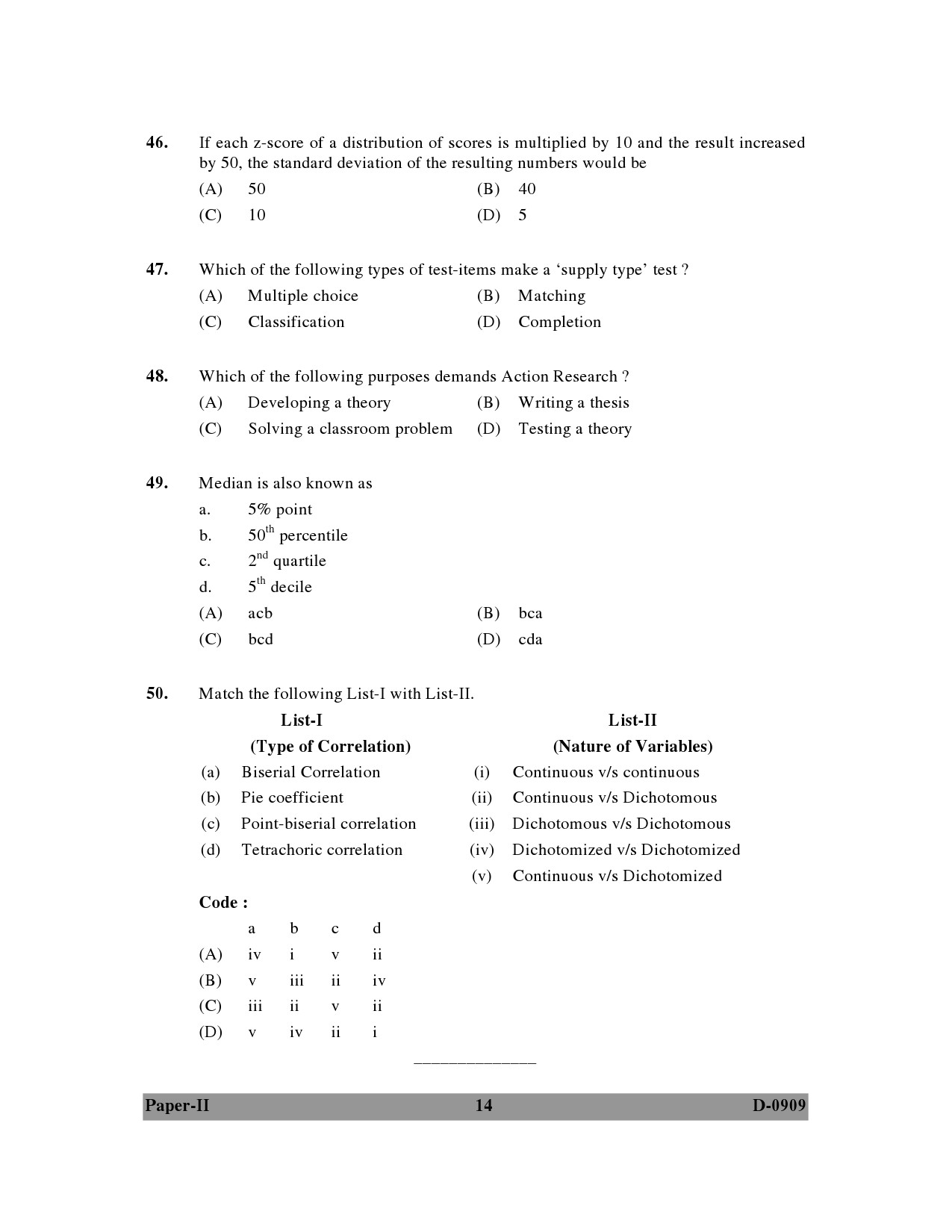 UGC NET Education Question Paper II December 2009 14