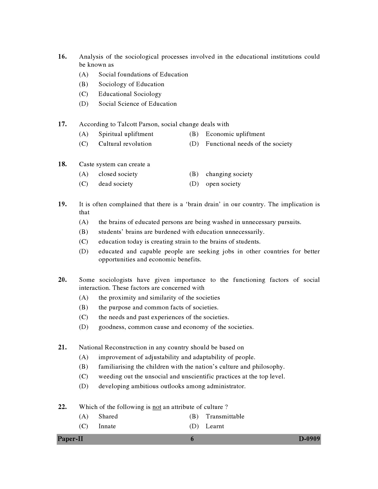 UGC NET Education Question Paper II December 2009 6