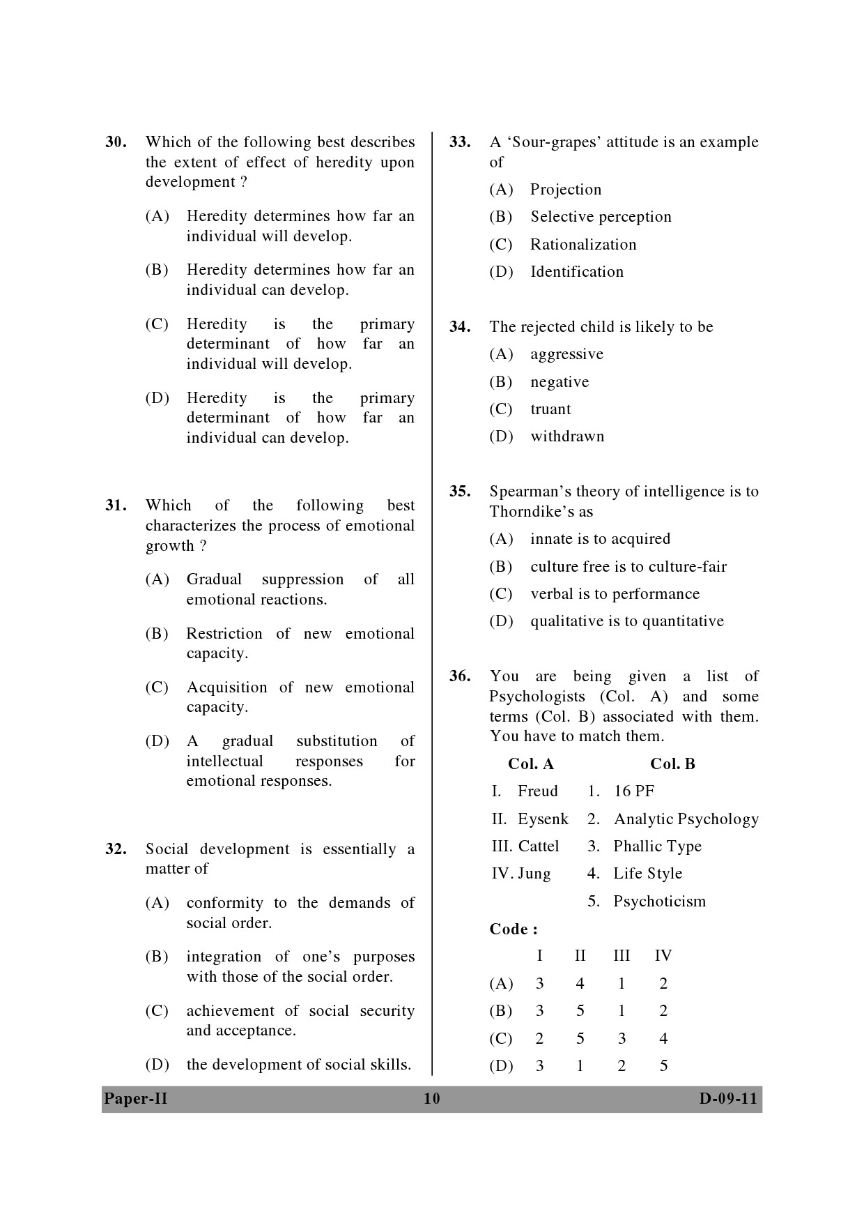 UGC NET Education Question Paper II December 2011 10