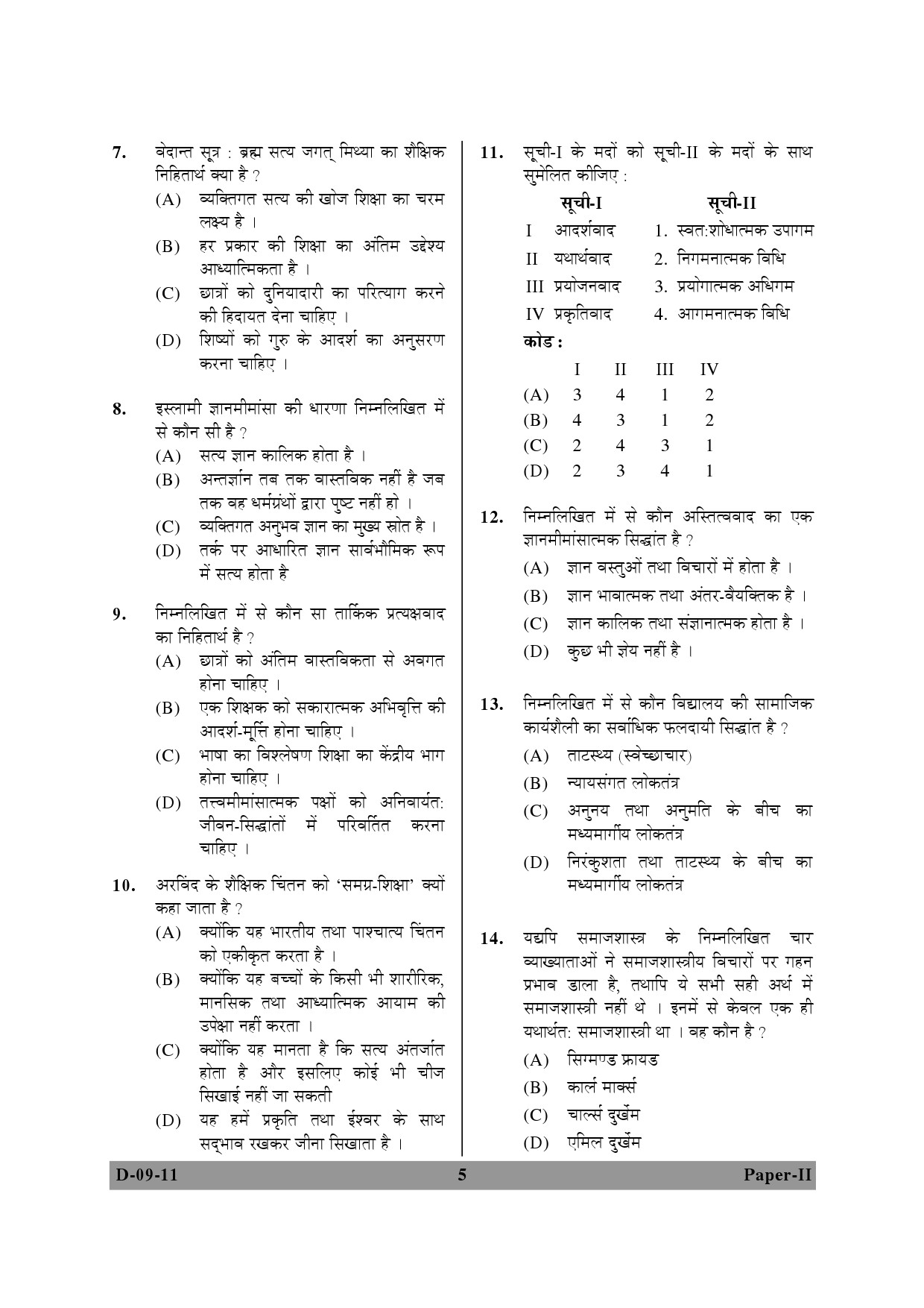 UGC NET Education Question Paper II December 2011 5