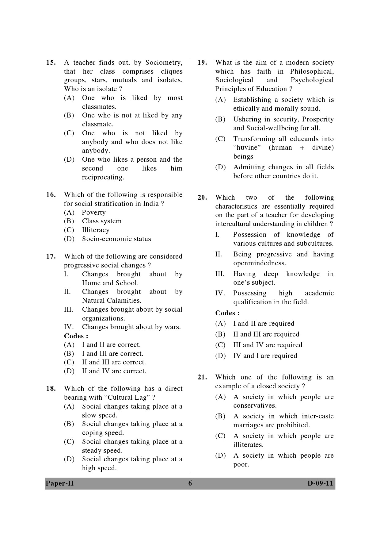 UGC NET Education Question Paper II December 2011 6