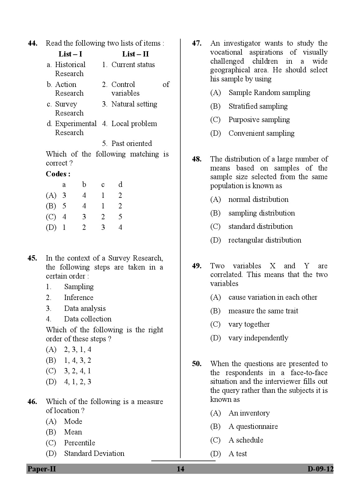 UGC NET Education Question Paper II December 2012 14