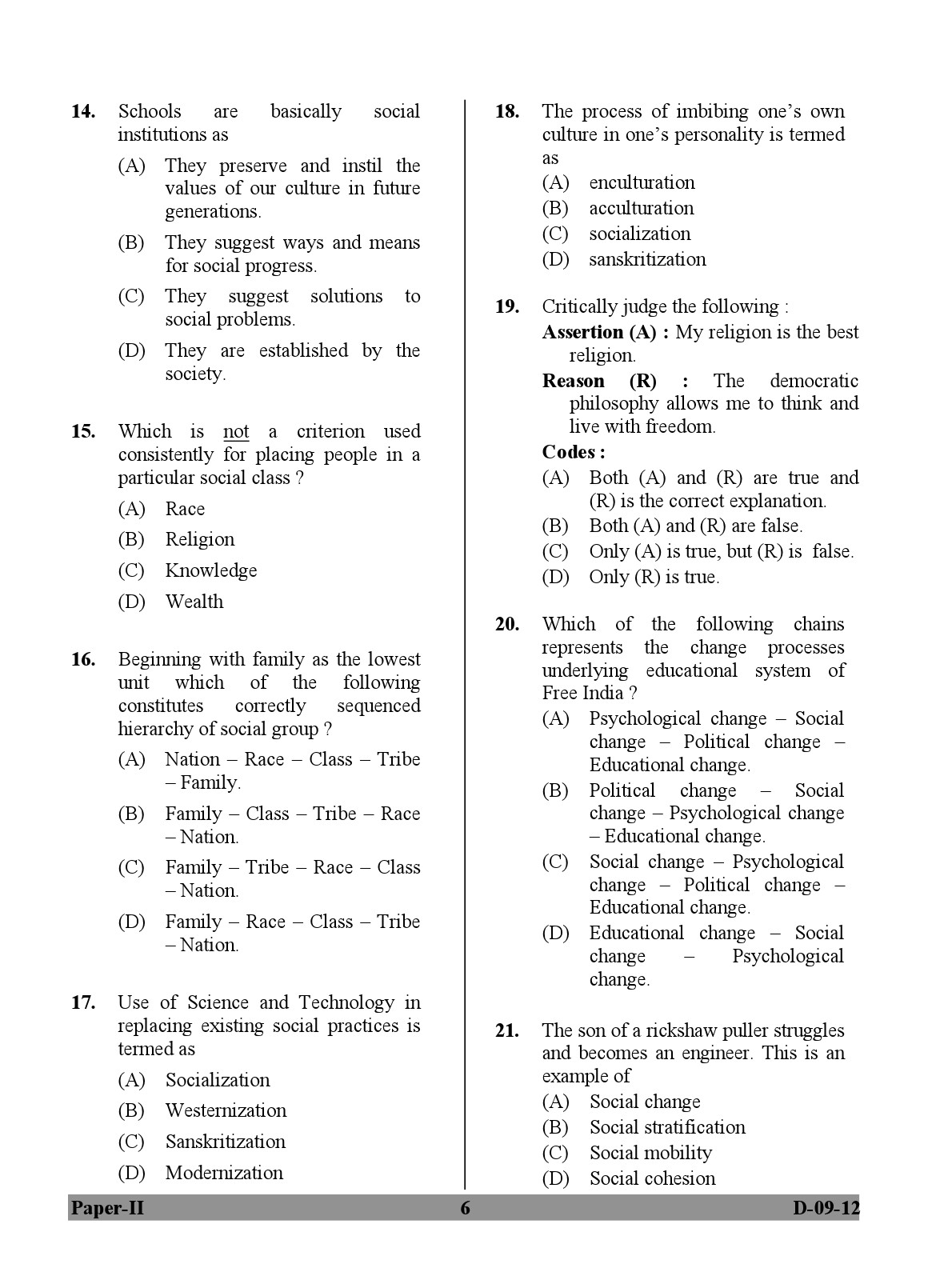 UGC NET Education Question Paper II December 2012 6