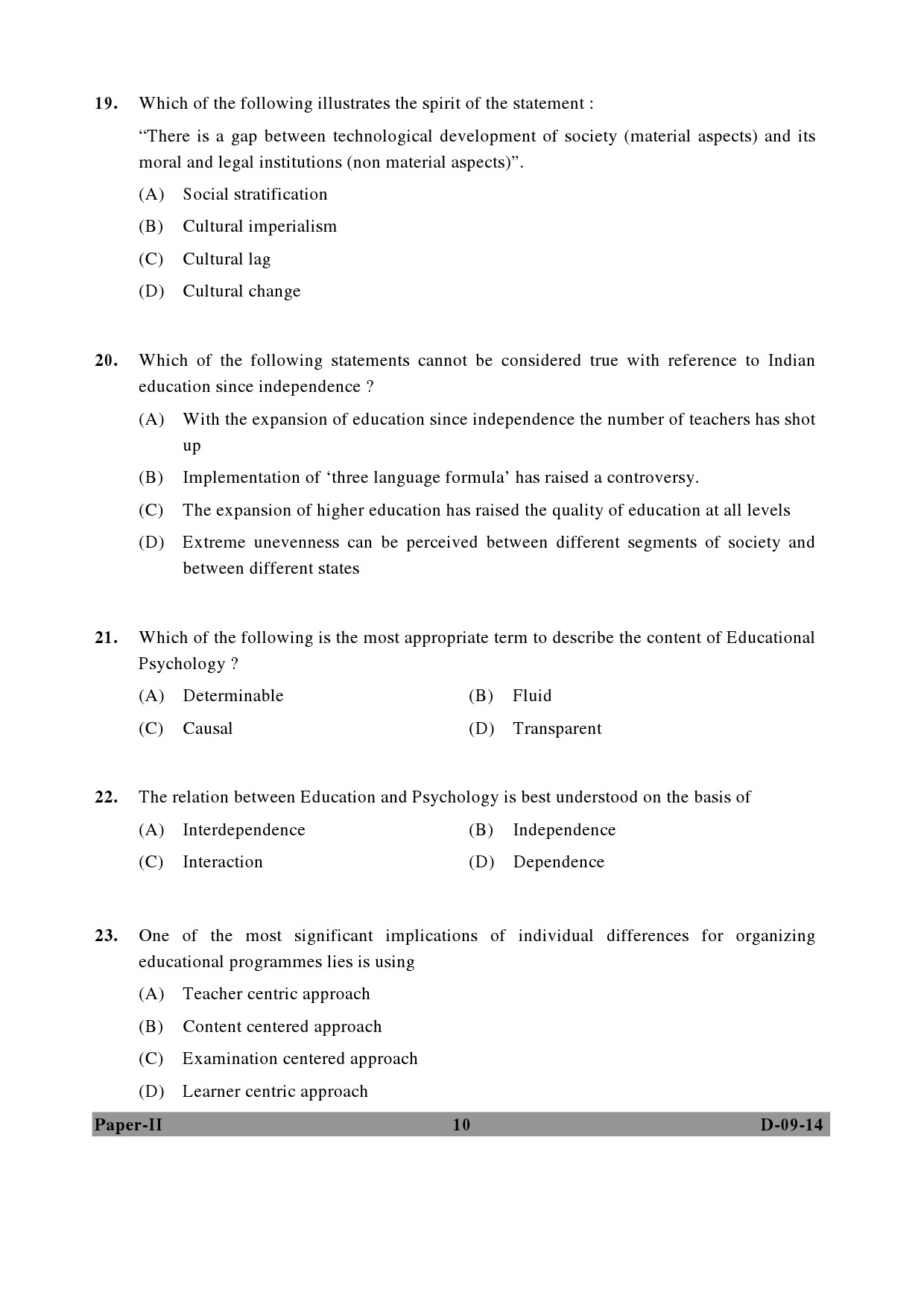 UGC NET Education Question Paper II December 2014 10