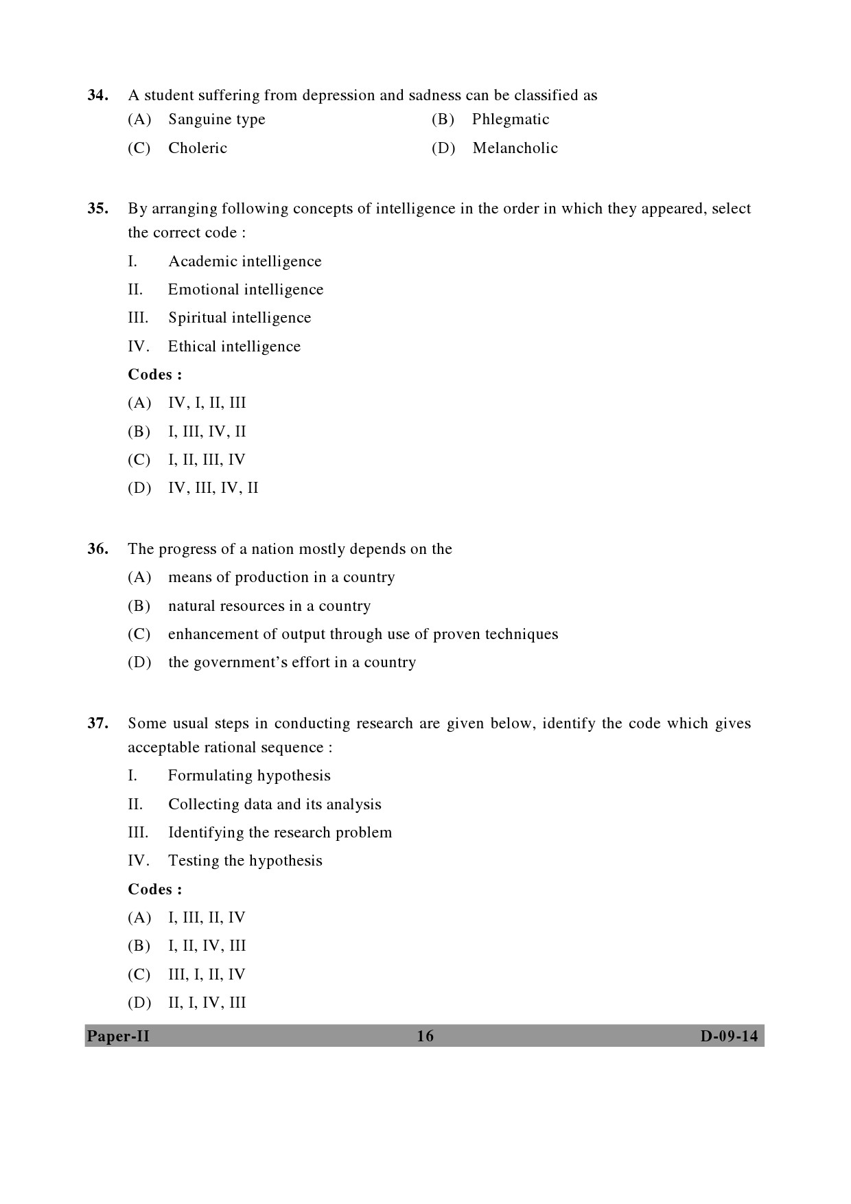 UGC NET Education Question Paper II December 2014 16