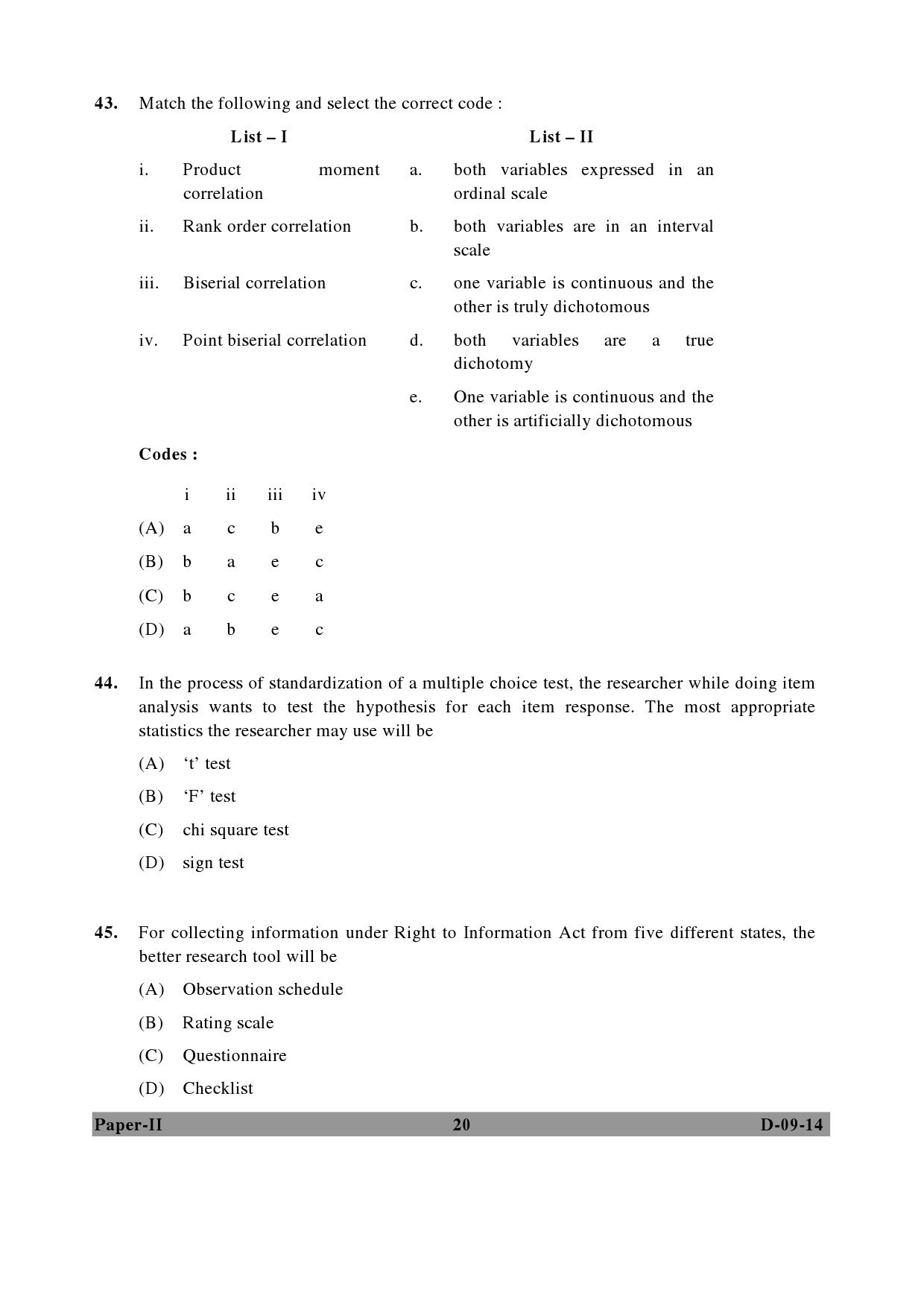 UGC NET Education Question Paper II December 2014 20