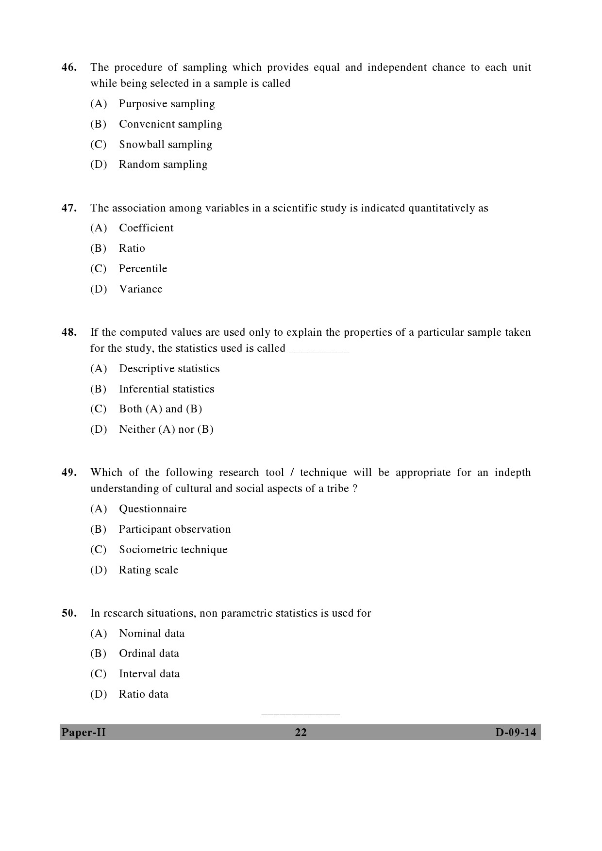 UGC NET Education Question Paper II December 2014 22