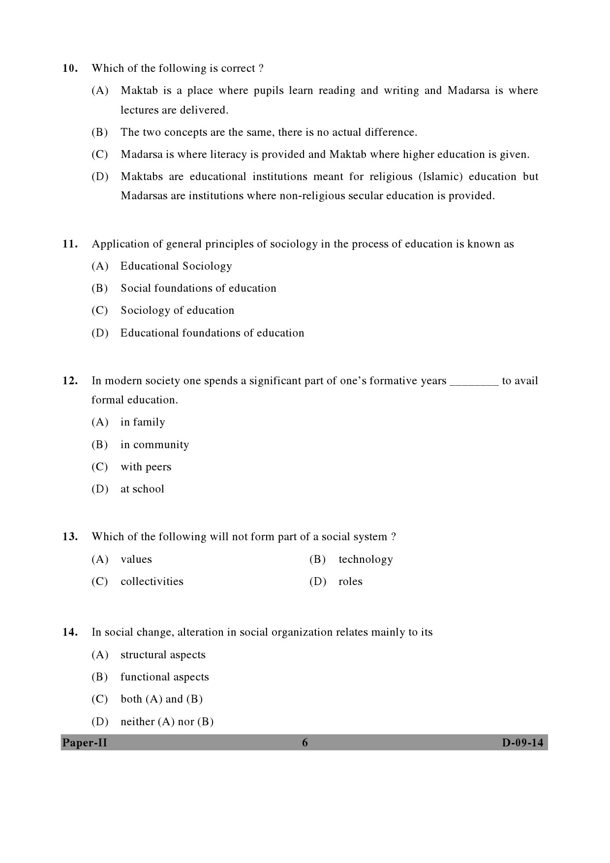 UGC NET Education Question Paper II December 2014 6