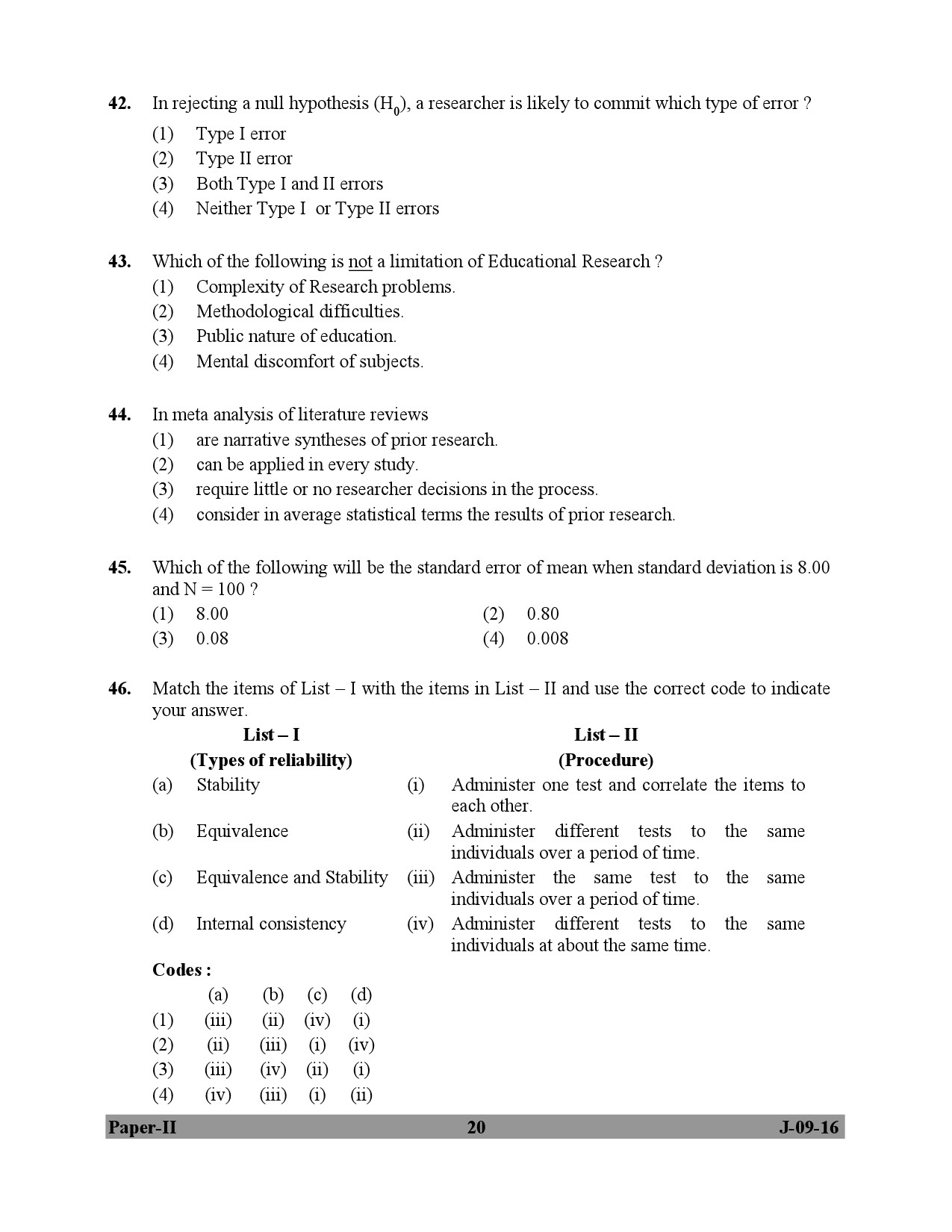 UGC NET Education Question Paper II July 2016 20