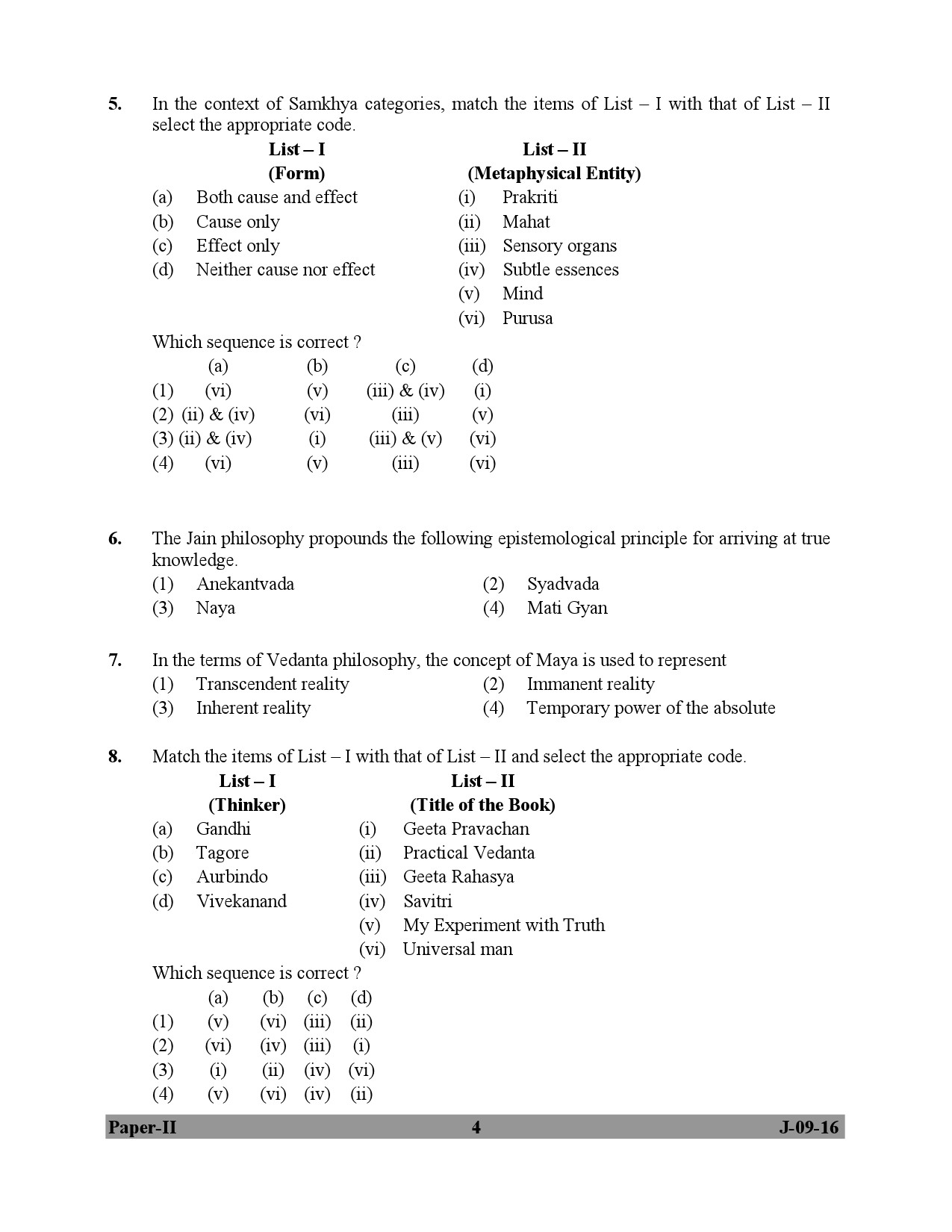 UGC NET Education Question Paper II July 2016 4