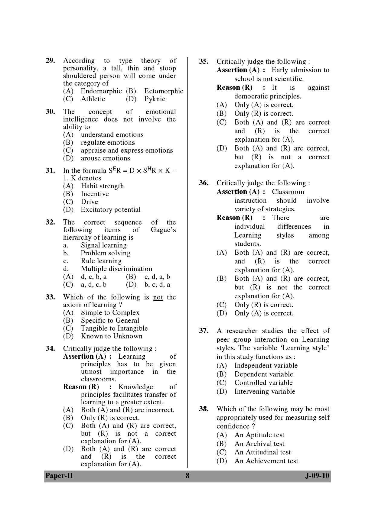 UGC NET Education Question Paper II June 2010 8