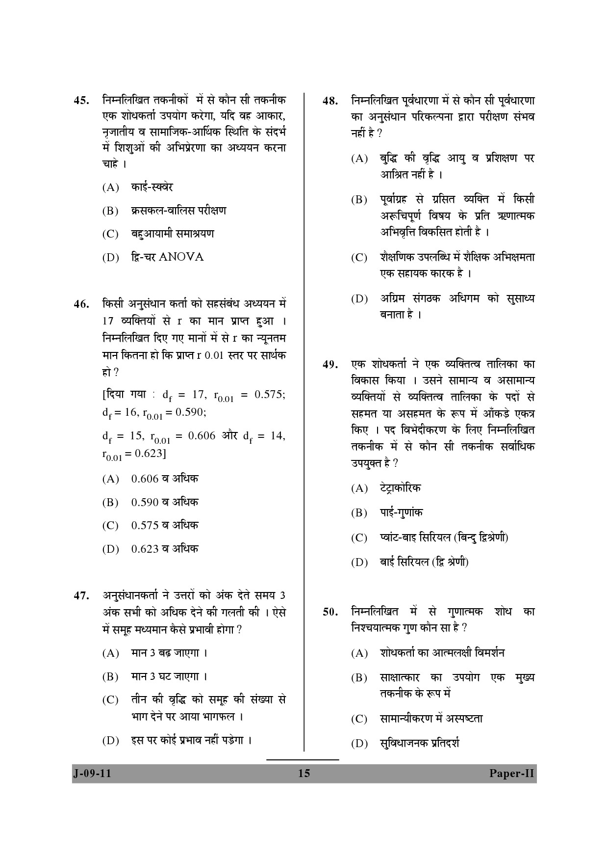 UGC NET Education Question Paper II June 2011 15