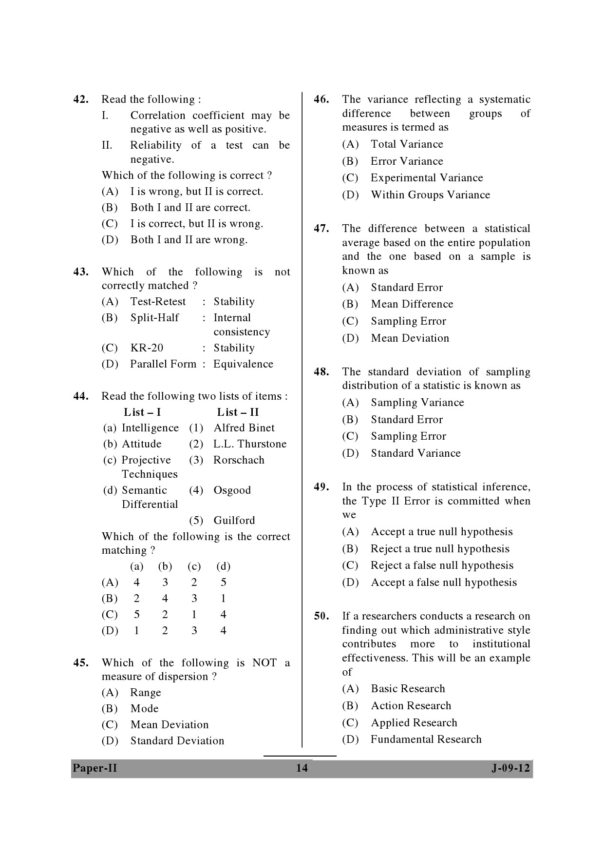 UGC NET Education Question Paper II June 2012 14