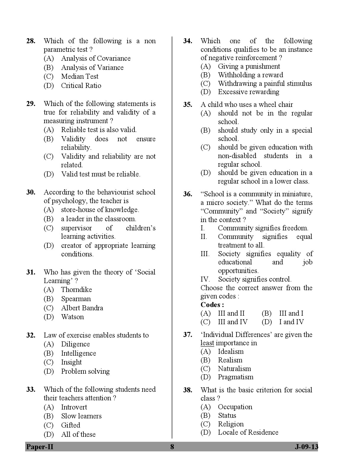 UGC NET Education Question Paper II June 2013 8