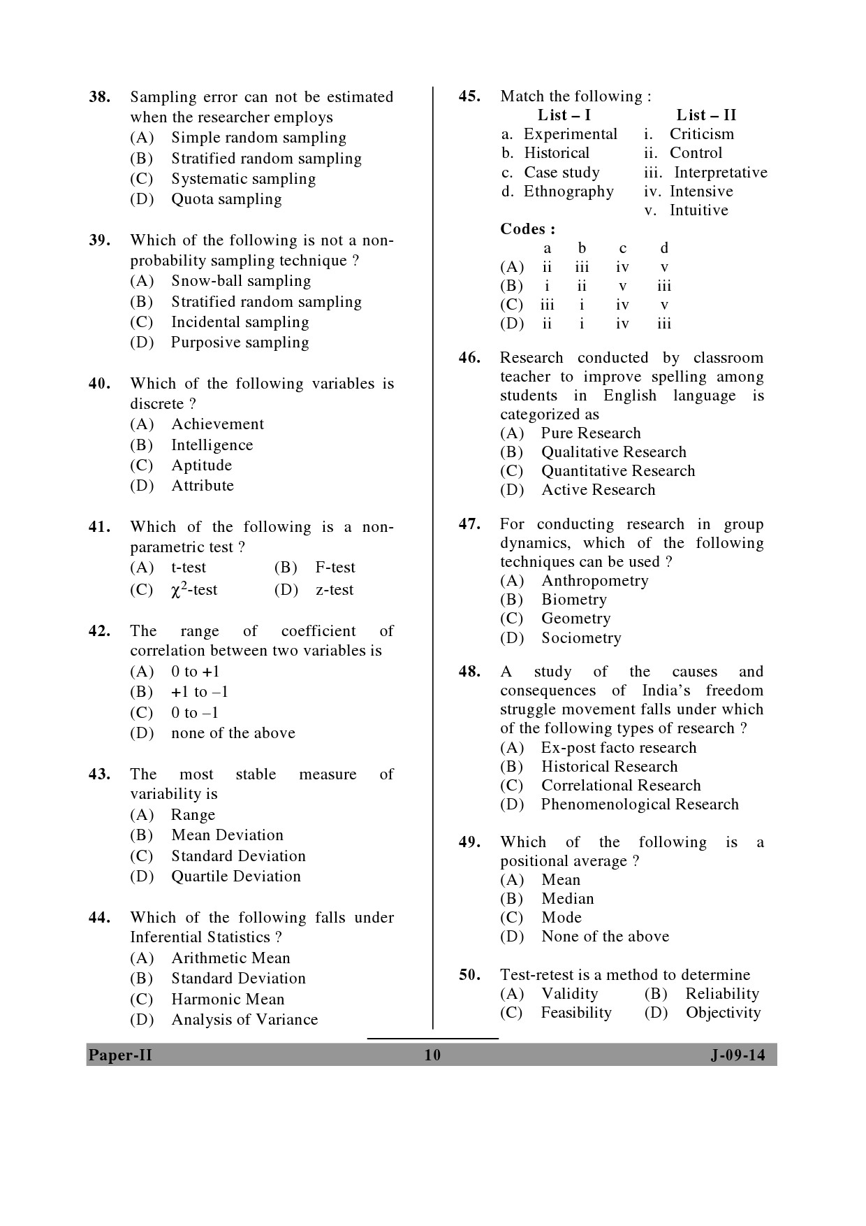 UGC NET Education Question Paper II June 2014 10