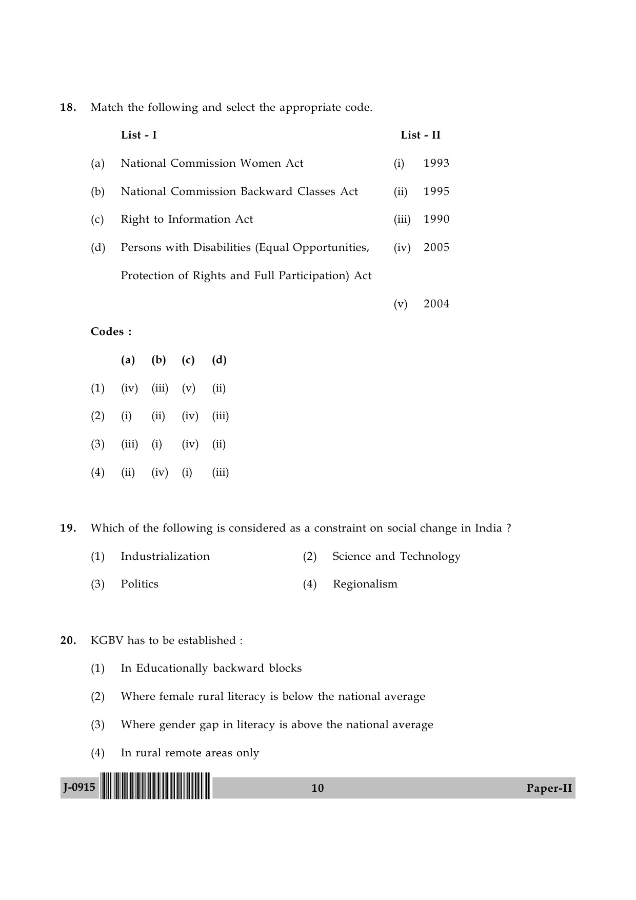 UGC NET Education Question Paper II June 2015 10