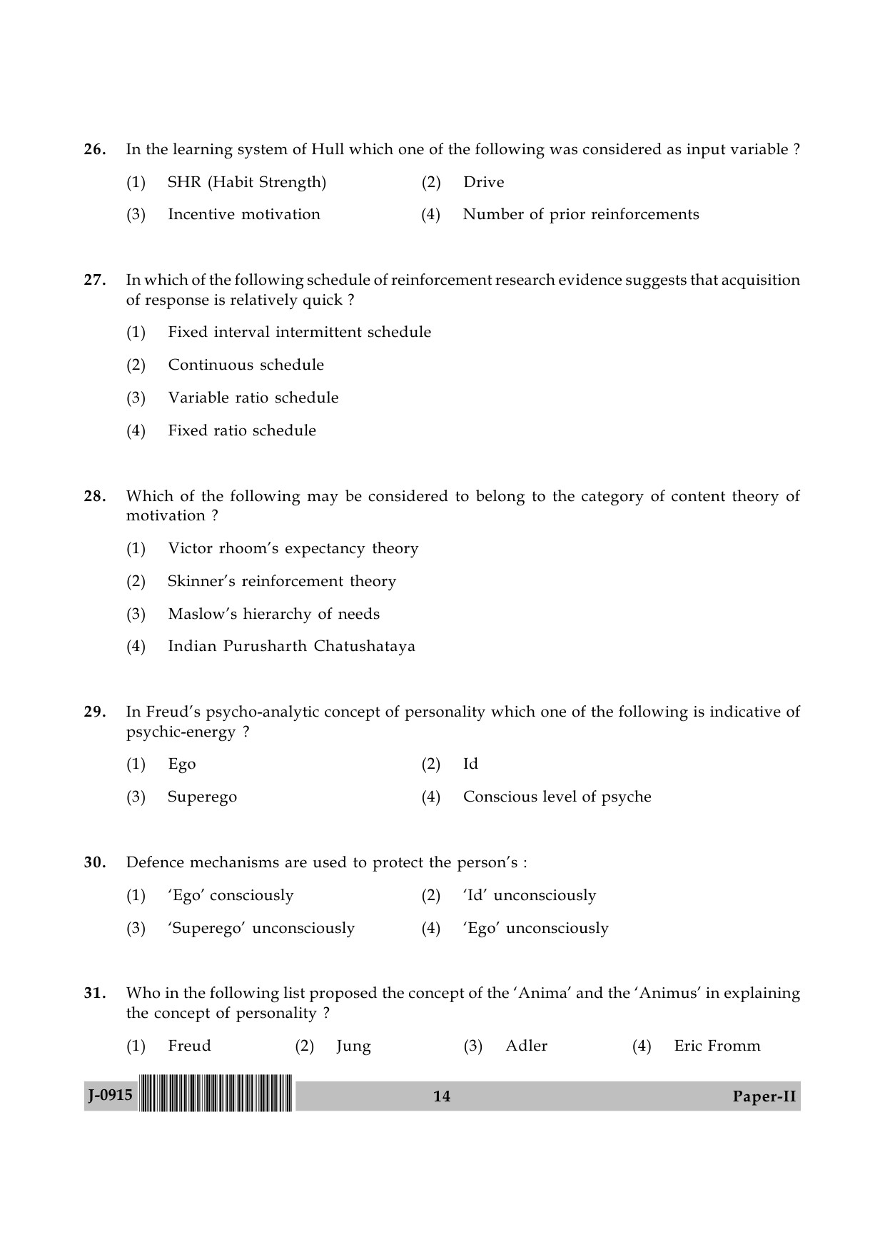 UGC NET Education Question Paper II June 2015 14