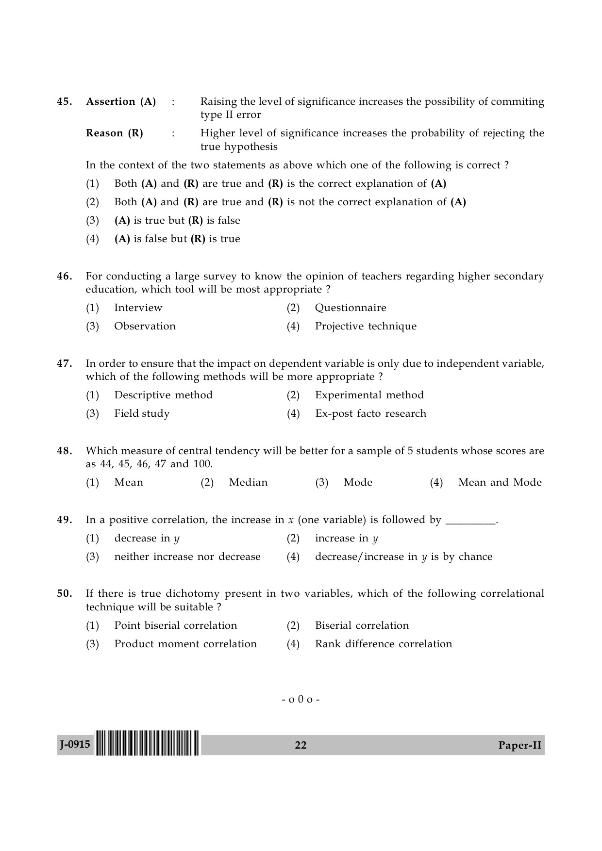 UGC NET Education Question Paper II June 2015 22