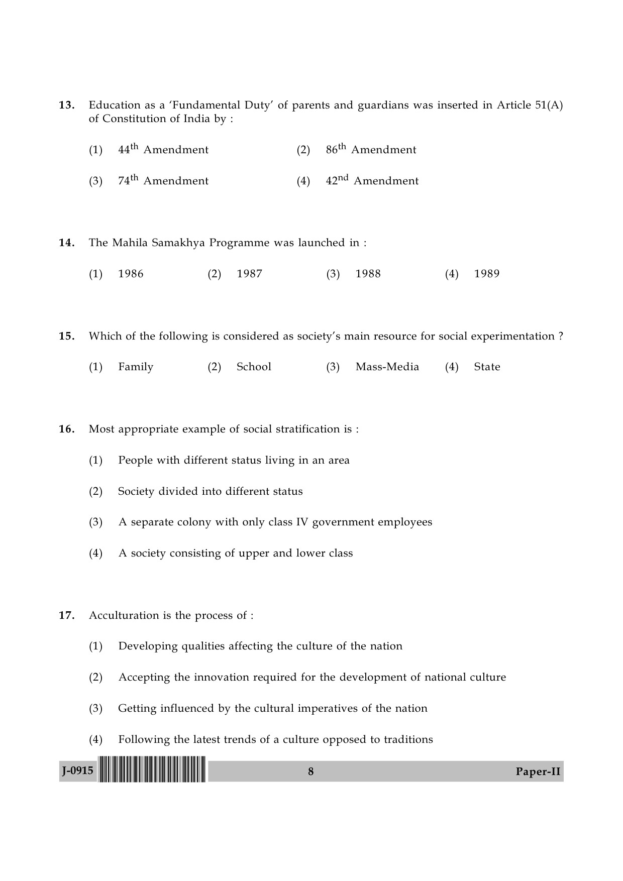 UGC NET Education Question Paper II June 2015 8