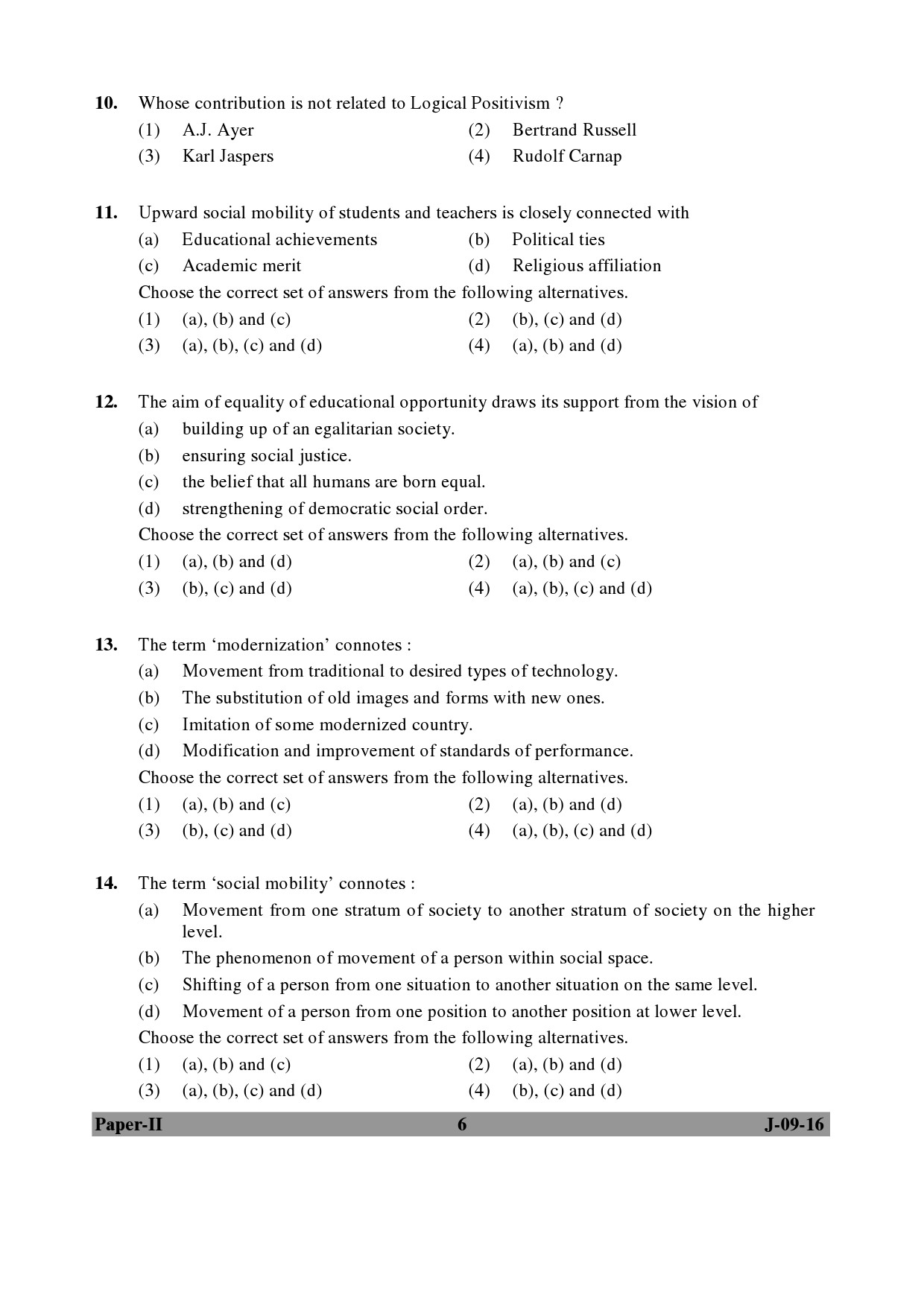 UGC NET Education Question Paper II Set 2 July 2016 6