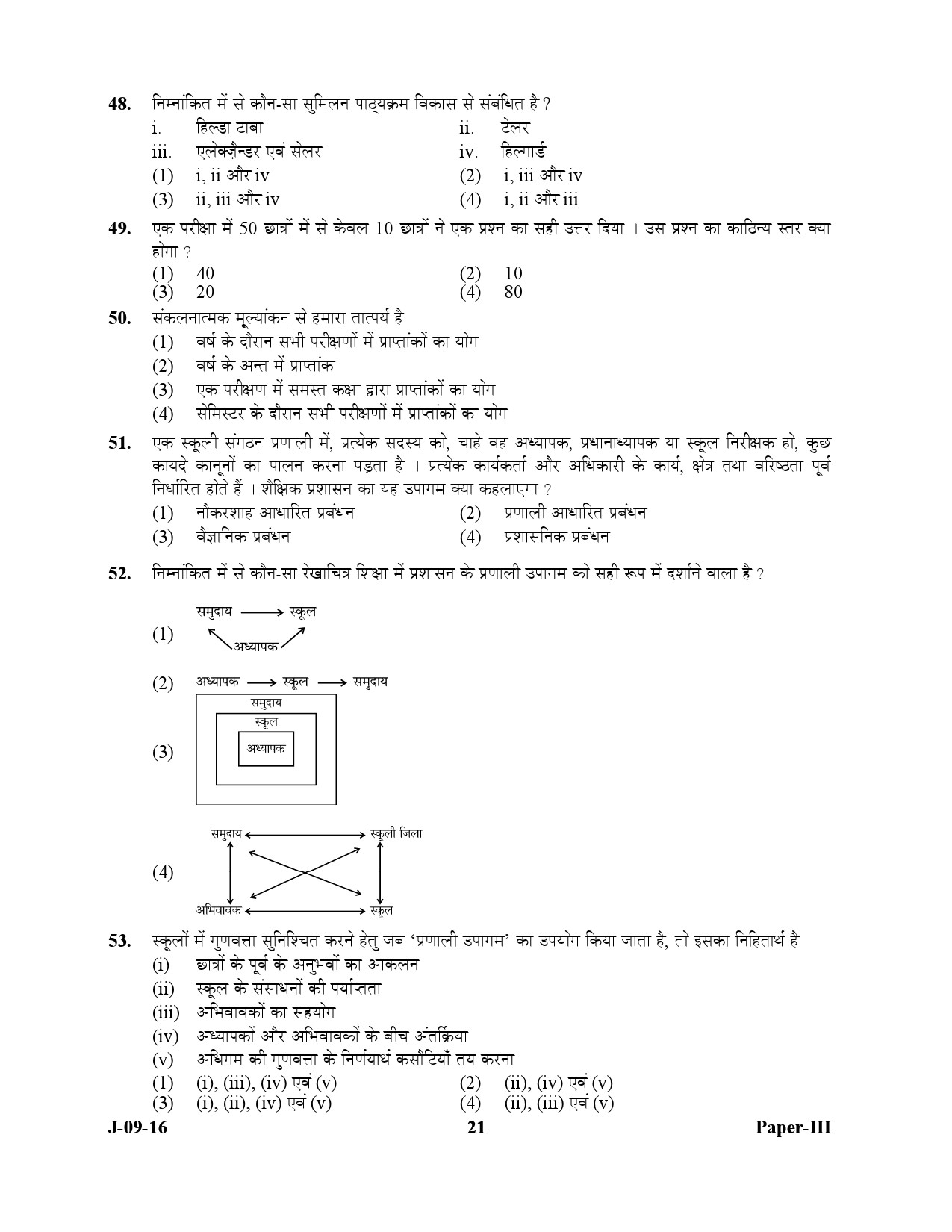 UGC NET Education Question Paper III July 2016 21