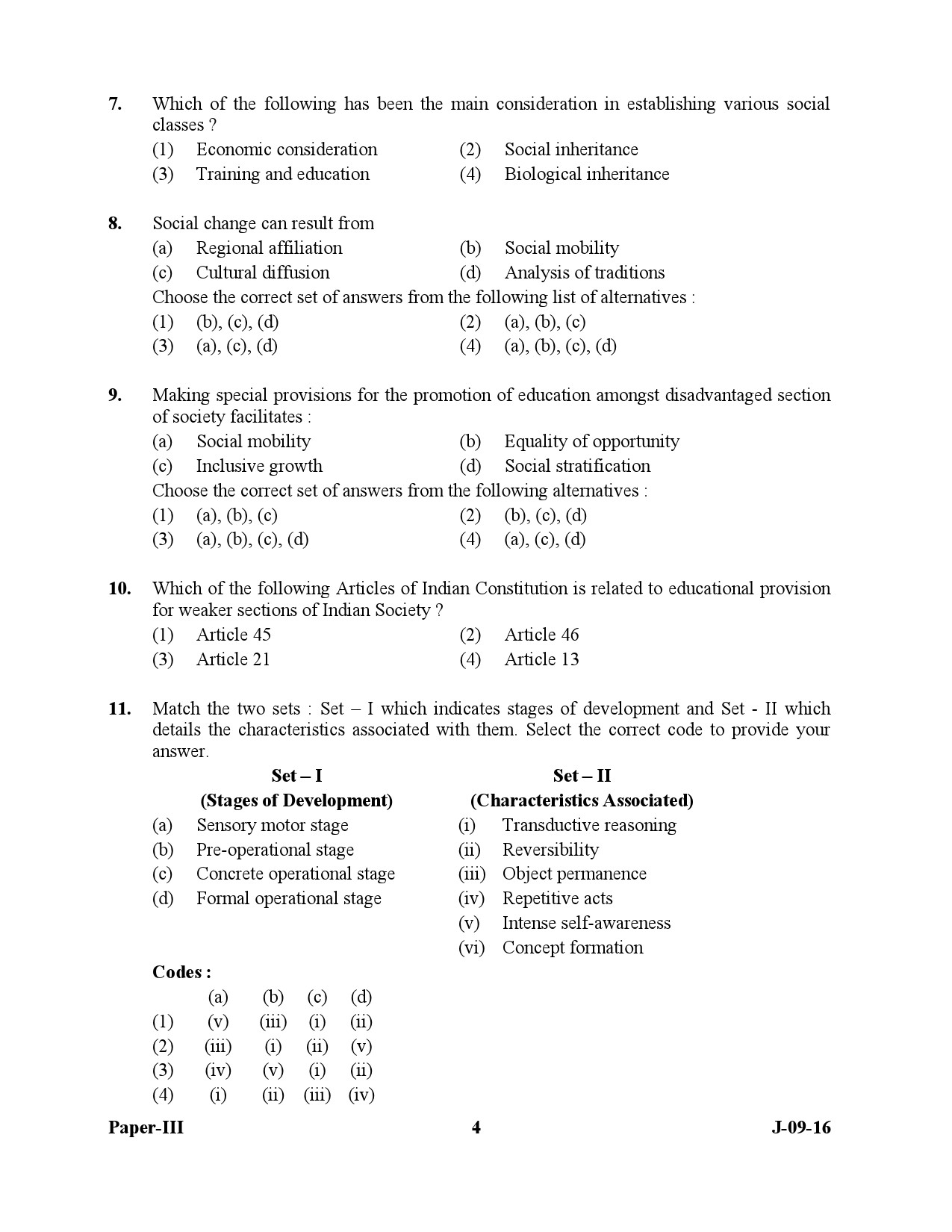 UGC NET Education Question Paper III July 2016 4