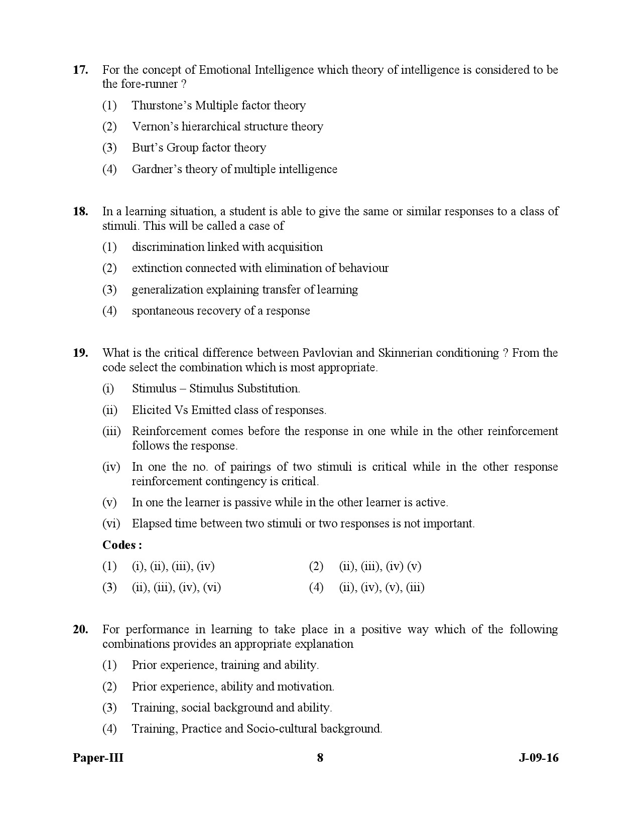 UGC NET Education Question Paper III July 2016 8