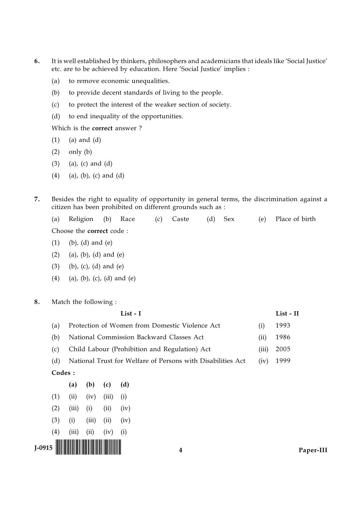 UGC NET Education Question Paper III June 2015 4