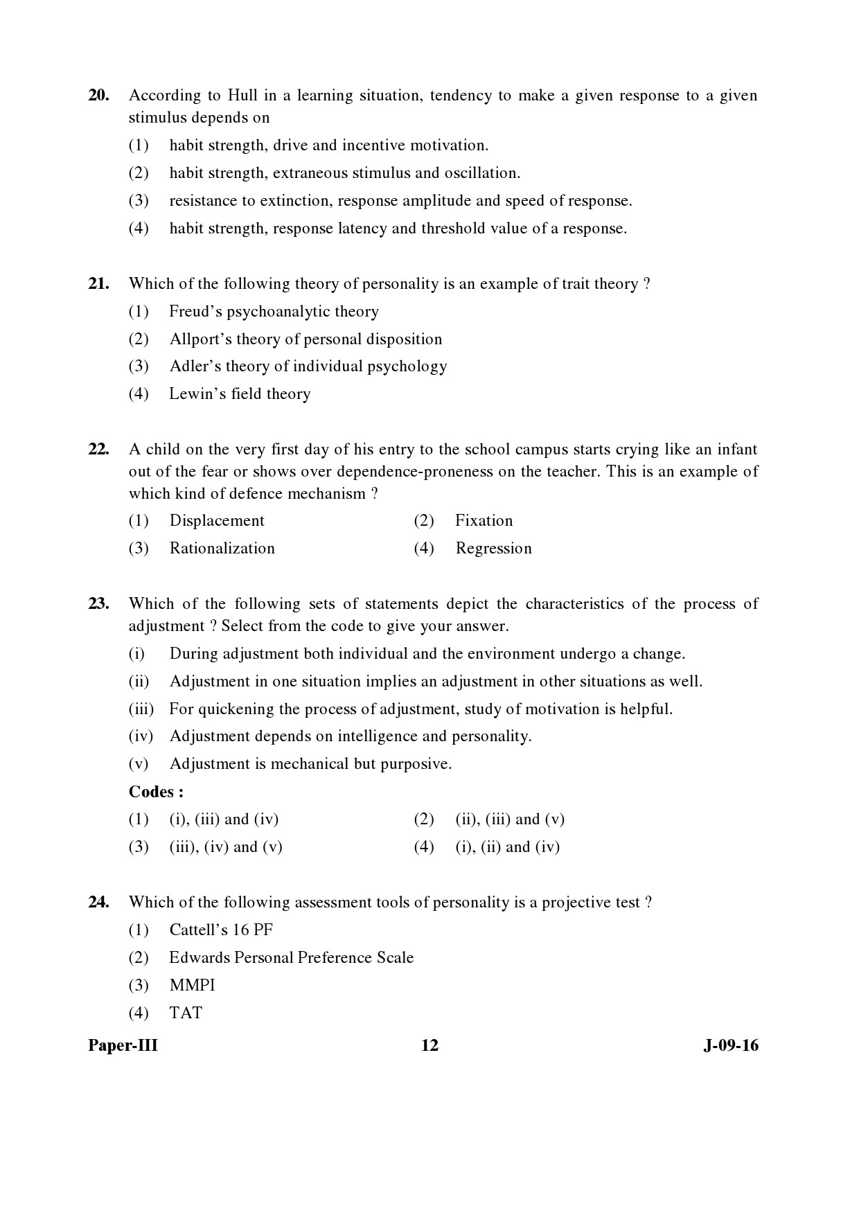 UGC NET Education Question Paper III Set 2 July 2016 12