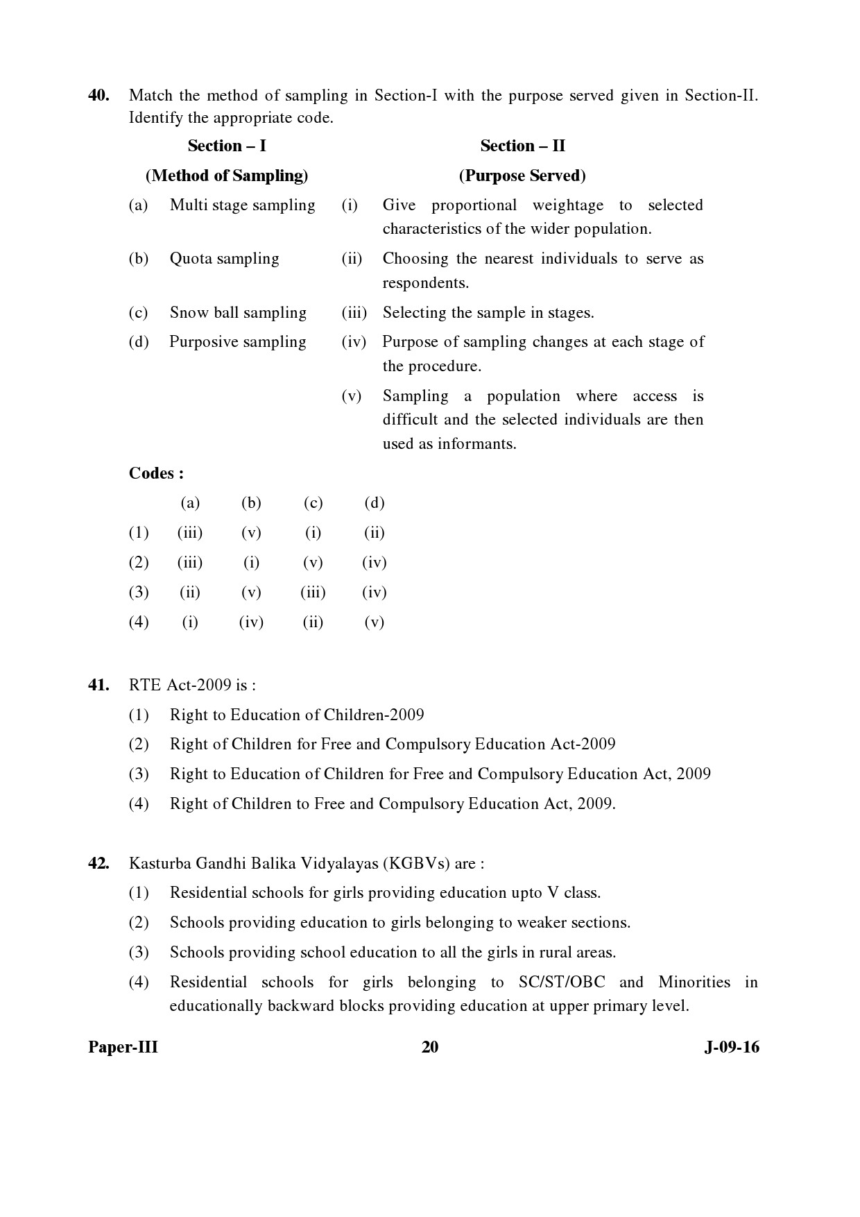 UGC NET Education Question Paper III Set 2 July 2016 20