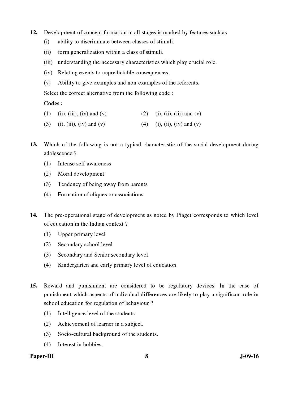 UGC NET Education Question Paper III Set 2 July 2016 8