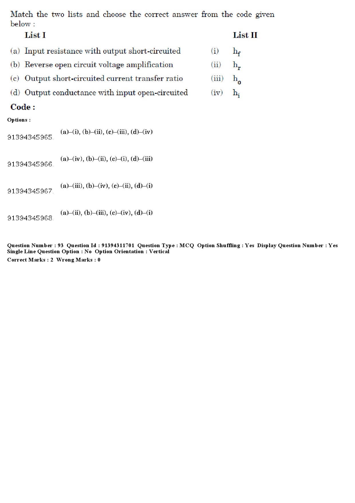 UGC NET Electronic Science Question Paper December 2018 100