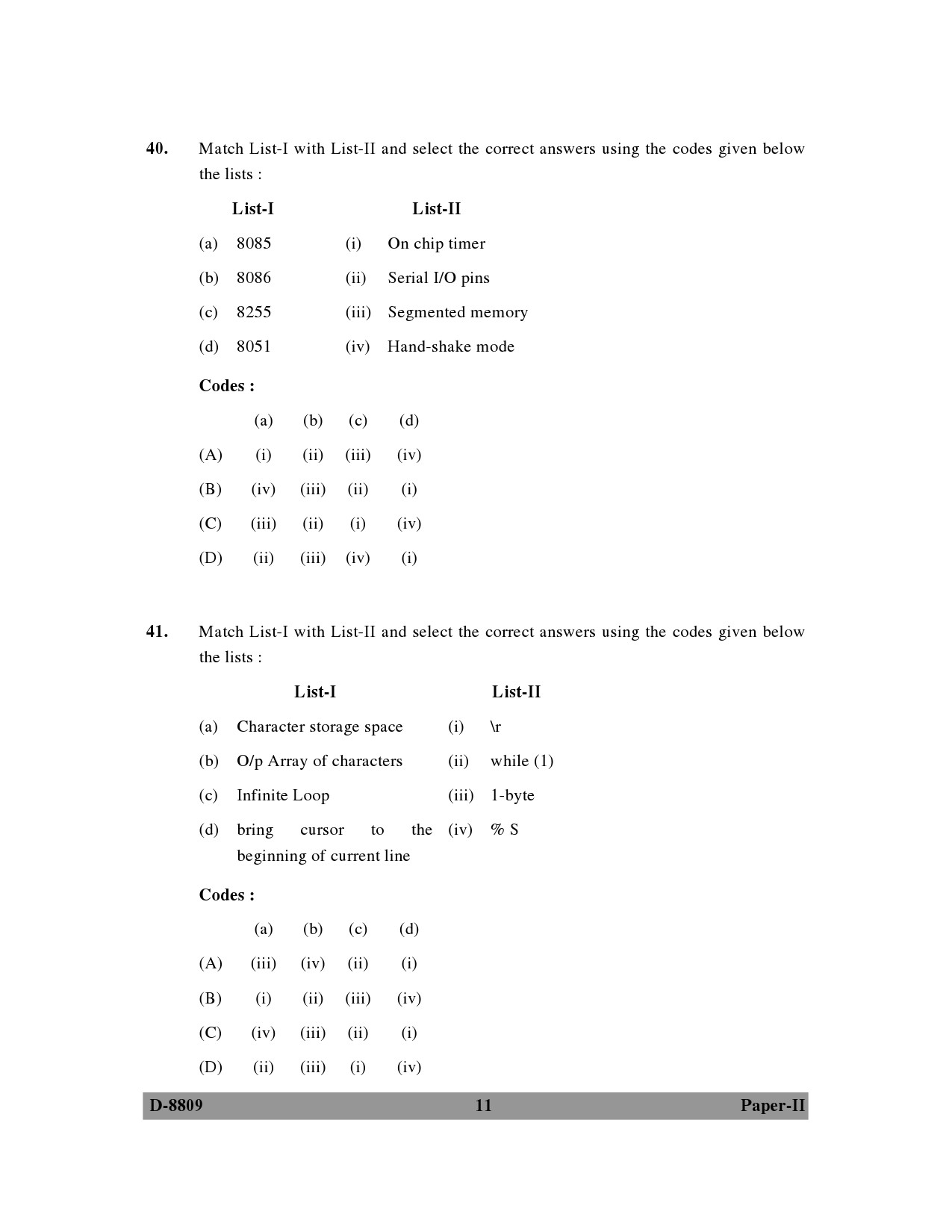 UGC NET Electronic Science Question Paper II December 2009 11