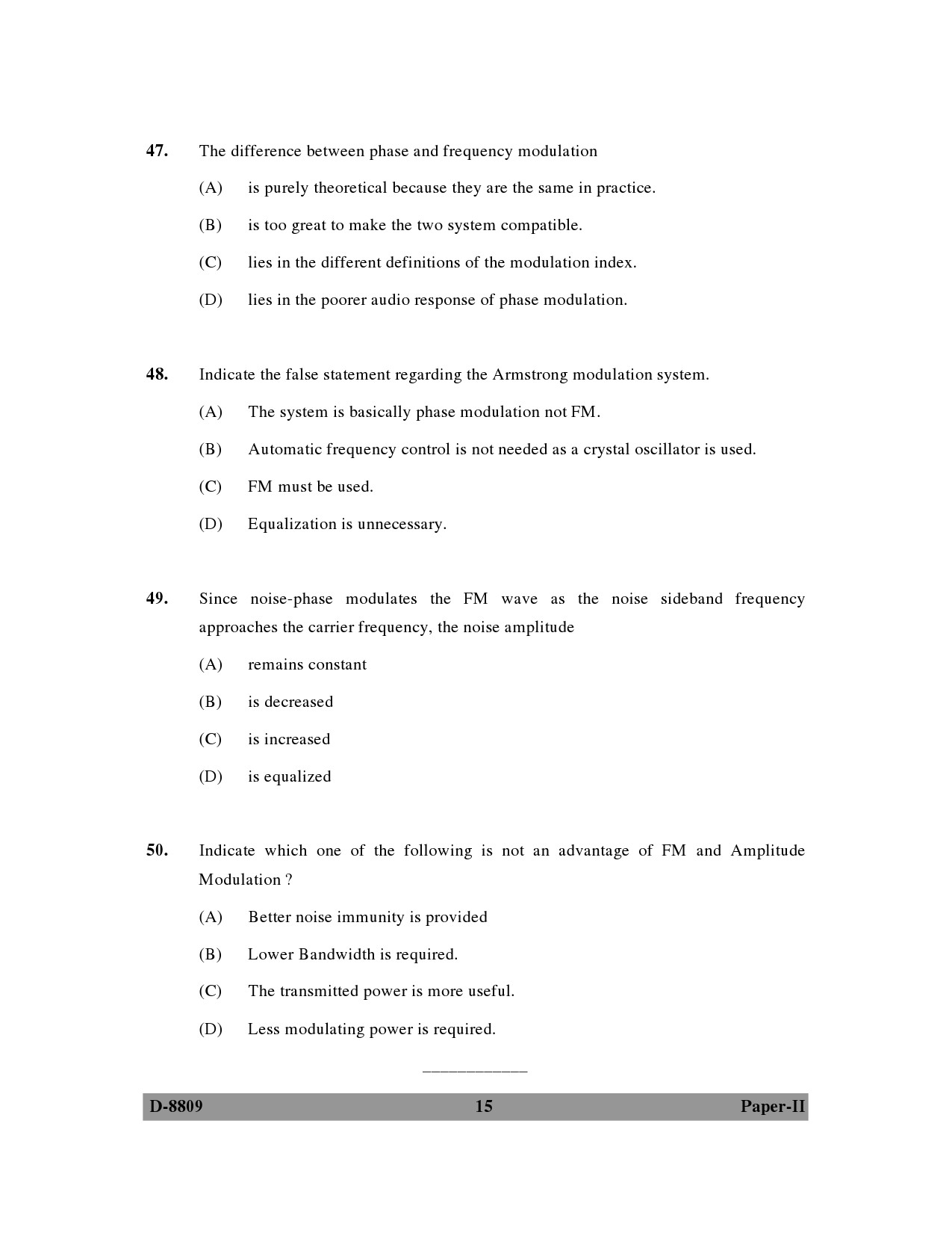 UGC NET Electronic Science Question Paper II December 2009 15