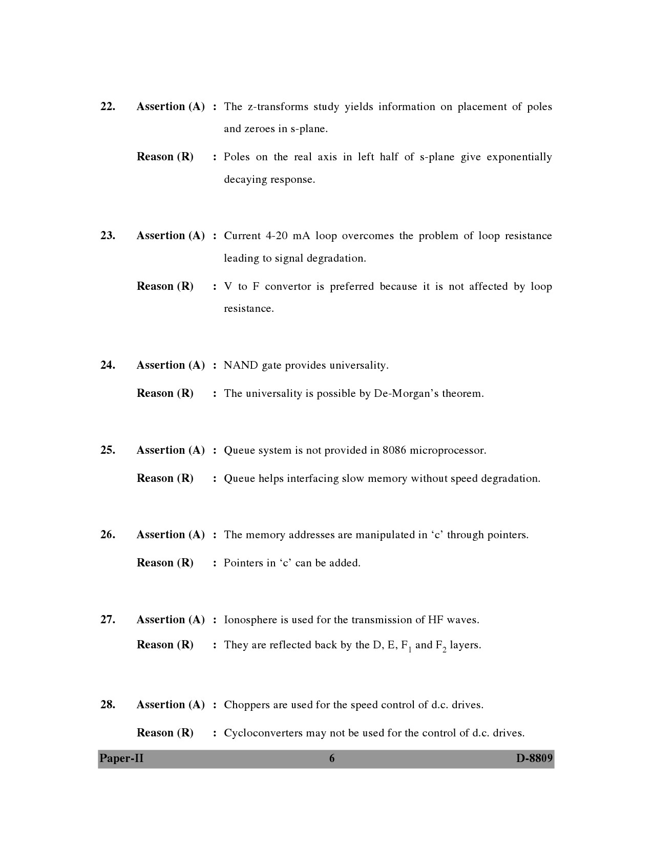 UGC NET Electronic Science Question Paper II December 2009 6