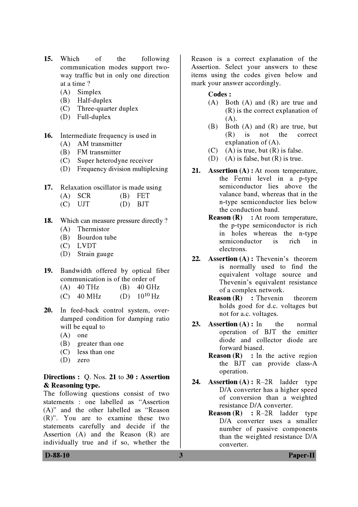 UGC NET Electronic Science Question Paper II December 2010 3